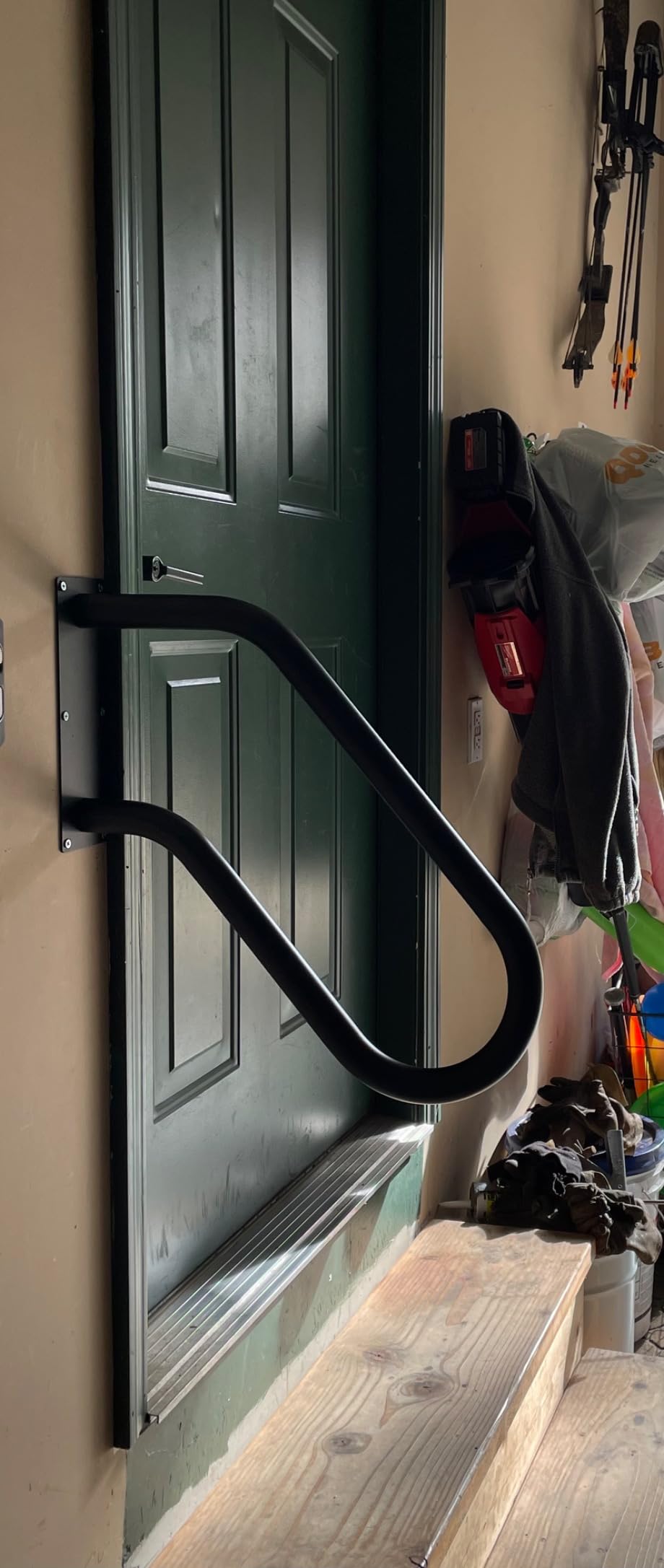 Handrail for Outdoor Steps 18.5' Safety Grab Bar for Stairs 304SS Wall Mounted Stair Railing U Shaped Handrail 1.25