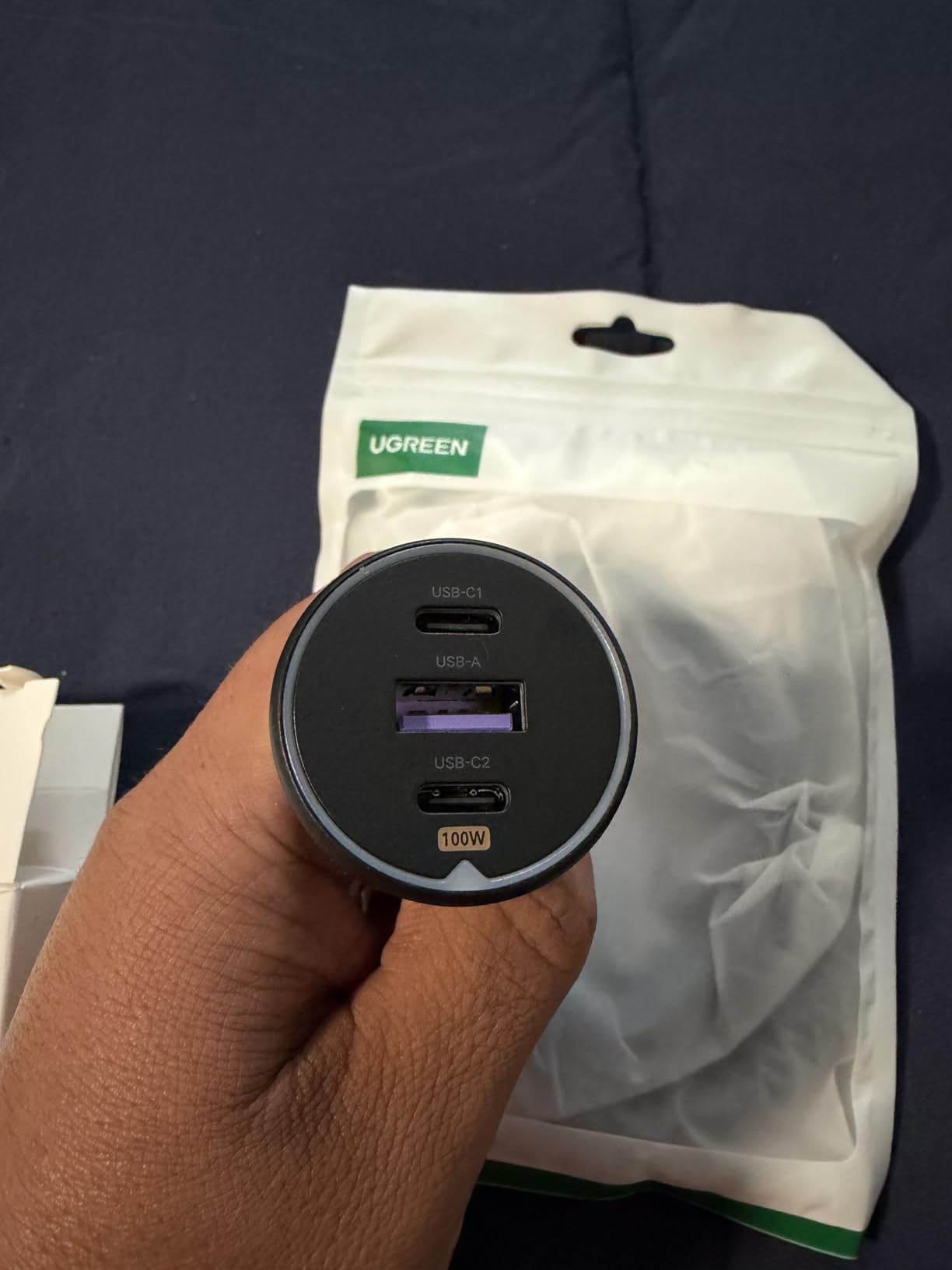 UGREEN 130W 3-Port USB C Car Charger, Type C Cigarette Lighter Adapter | 2 USB-C 1 USB-A, Compatible with iPhone 17 Air 17 Pro 17 Pro Max 16 15 14 13 12, Galaxy S25 S24 S23 Ultra, iPad, MacBook customer photo 2
