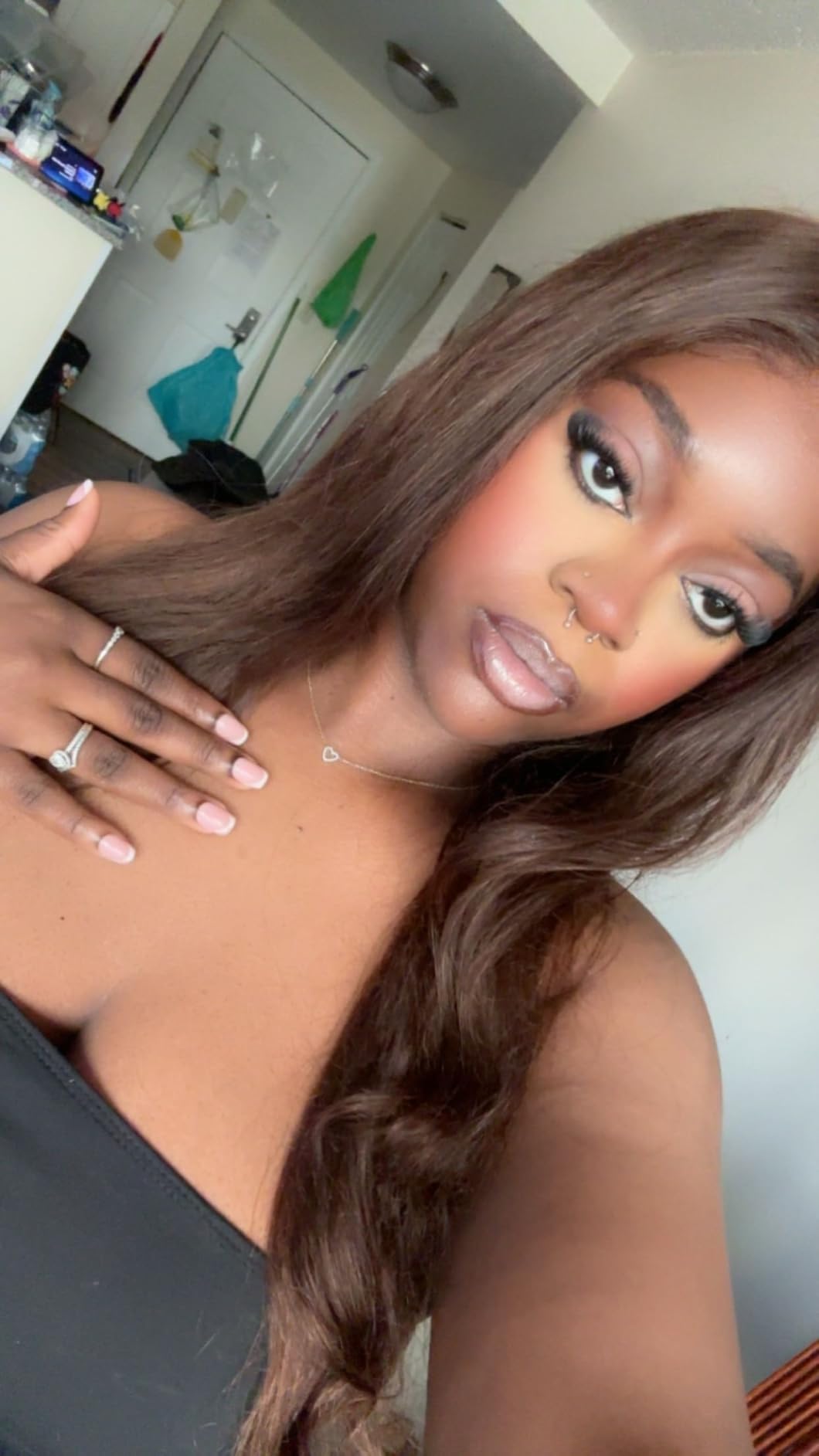 Hermosa Chocolate Brown Lace Front Wigs Human Hair Pre Plucked Pre Bleached customer photo 2