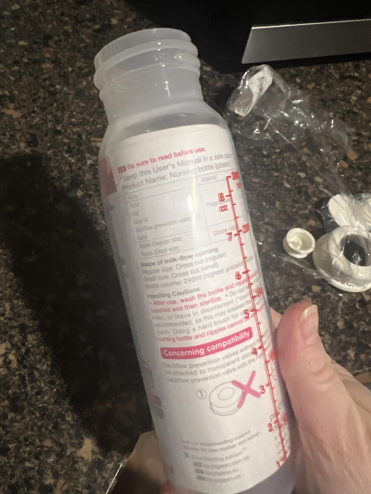 Pigeon Baby Cleft Palate Bottle with 2 Nipples, 8.11 Oz customer photo 1