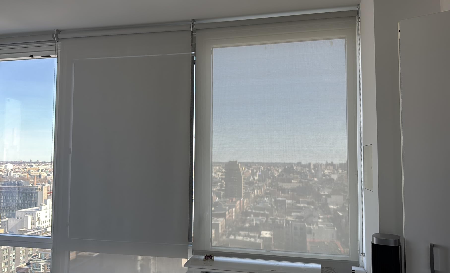 MANSNIXNo-Drill Motorized Blackout Blinds with Remote, White, 46