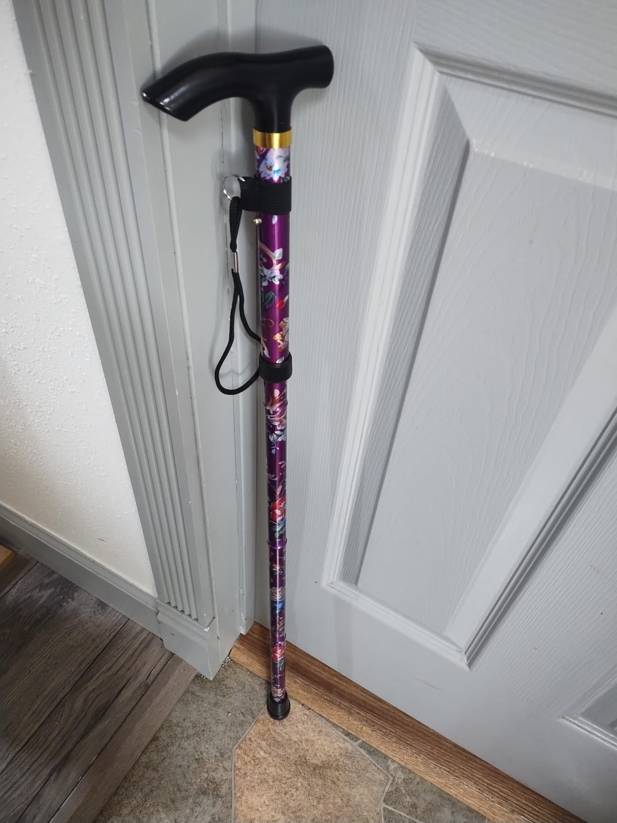 supregear Folding Cane, 5-Level Adjustable Height Walking Stick Lightweight Collapsible Portable Travel Cane with Wrist Strap and T Handle for Elderly Disabled Men Women customer photo 2