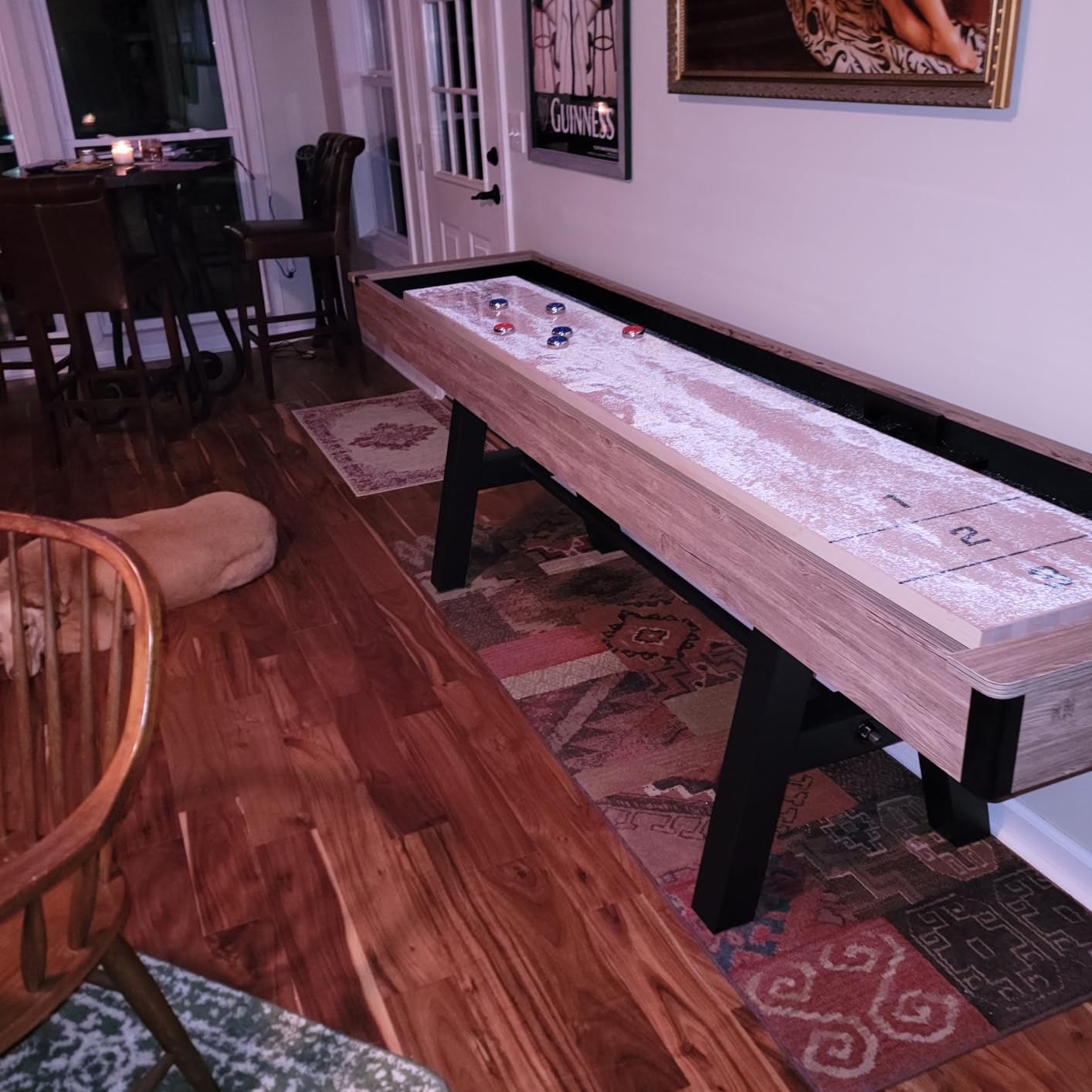 GoSports Premium 9 ft Shuffleboard Table with 8 Pucks, Shuffleboard Wax, and Brush customer photo 1