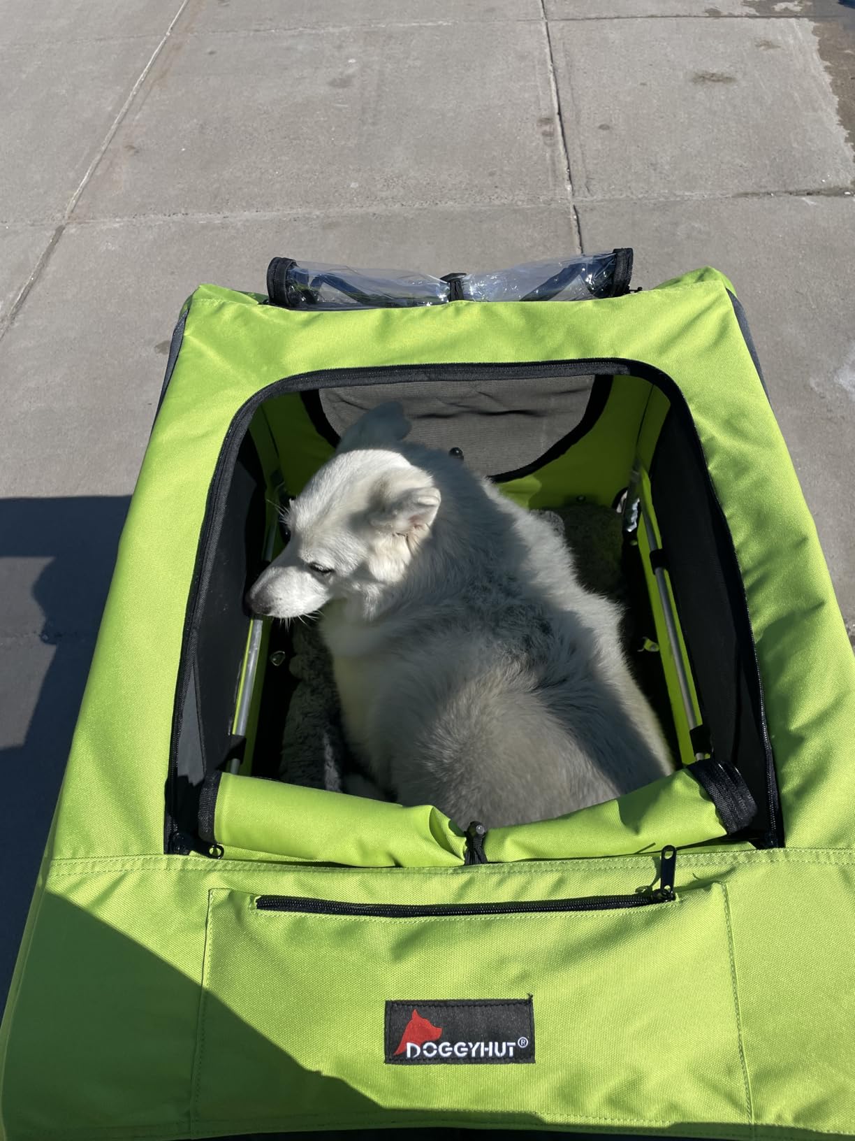 DOGGYHUT Premium X Large Pet Bike Trailer Up to 100 lbs (Gray) customer photo 2