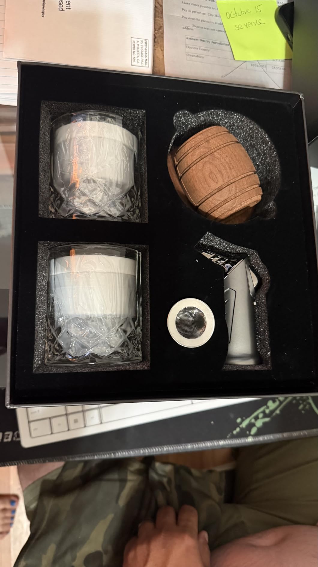 Whiskey Smoker Kit with Torch - 6 Flavors Wood Chips, 2 Glasses, 2 Ice Ball Molds - Cocktail Smoker Infuser Kit, Old Fashioned Drink Smoker Kit, Birthday Bourbon Whiskey Gifts for Men,Dad(NO Butane) customer photo 1