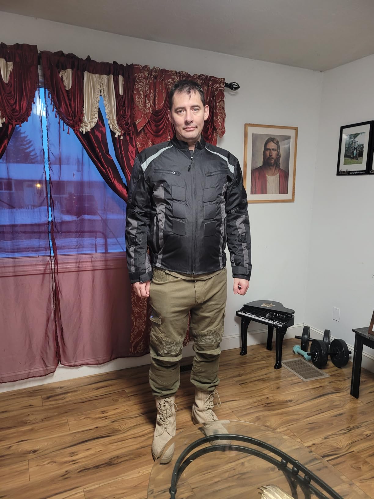 ILM Motorcycle Jacket with CE Armor for Men Water Resistant B02 | Enduro Touring Dualsport Riding, Textile All-weather, Reflective Strips customer photo 2