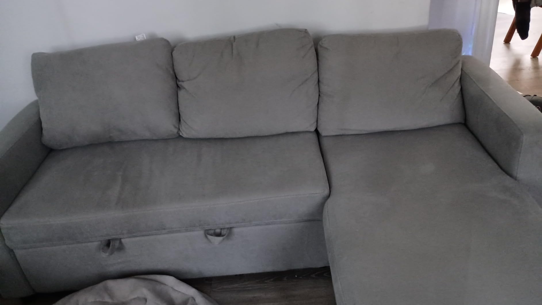 Yaheetech L Shaped Pull Out Sectional Sofa Bed with Storage, Black customer photo 1