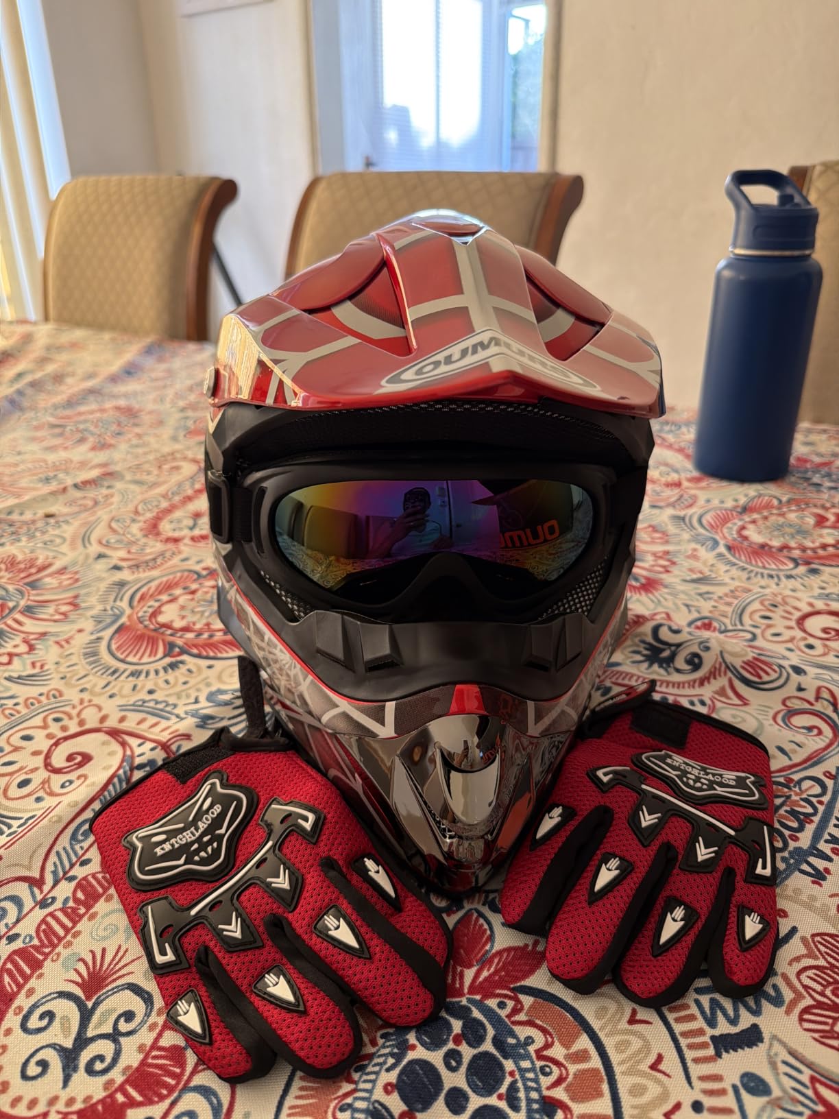 OUMURS Youth Dirt Bike Helmet DOT Approved, Kids Full Face Motocross Helmet customer photo 2