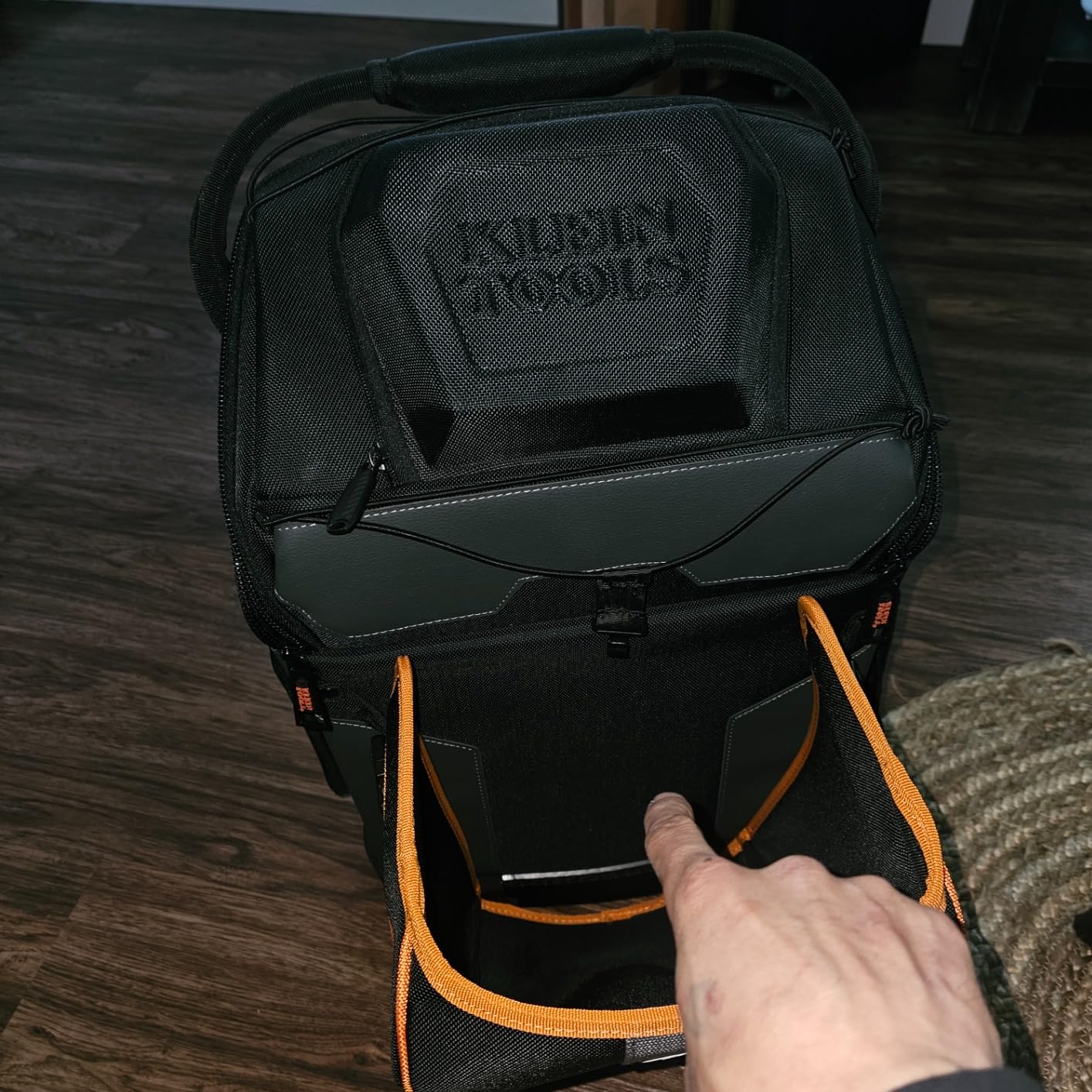 Klein Tools 55665 Ironworker and Welder Backpack, Fire Resistant Exterior, 27 Pockets, Hold Welding Helmet, Hard Hat, 36-Inch Connecting Bar customer photo 2