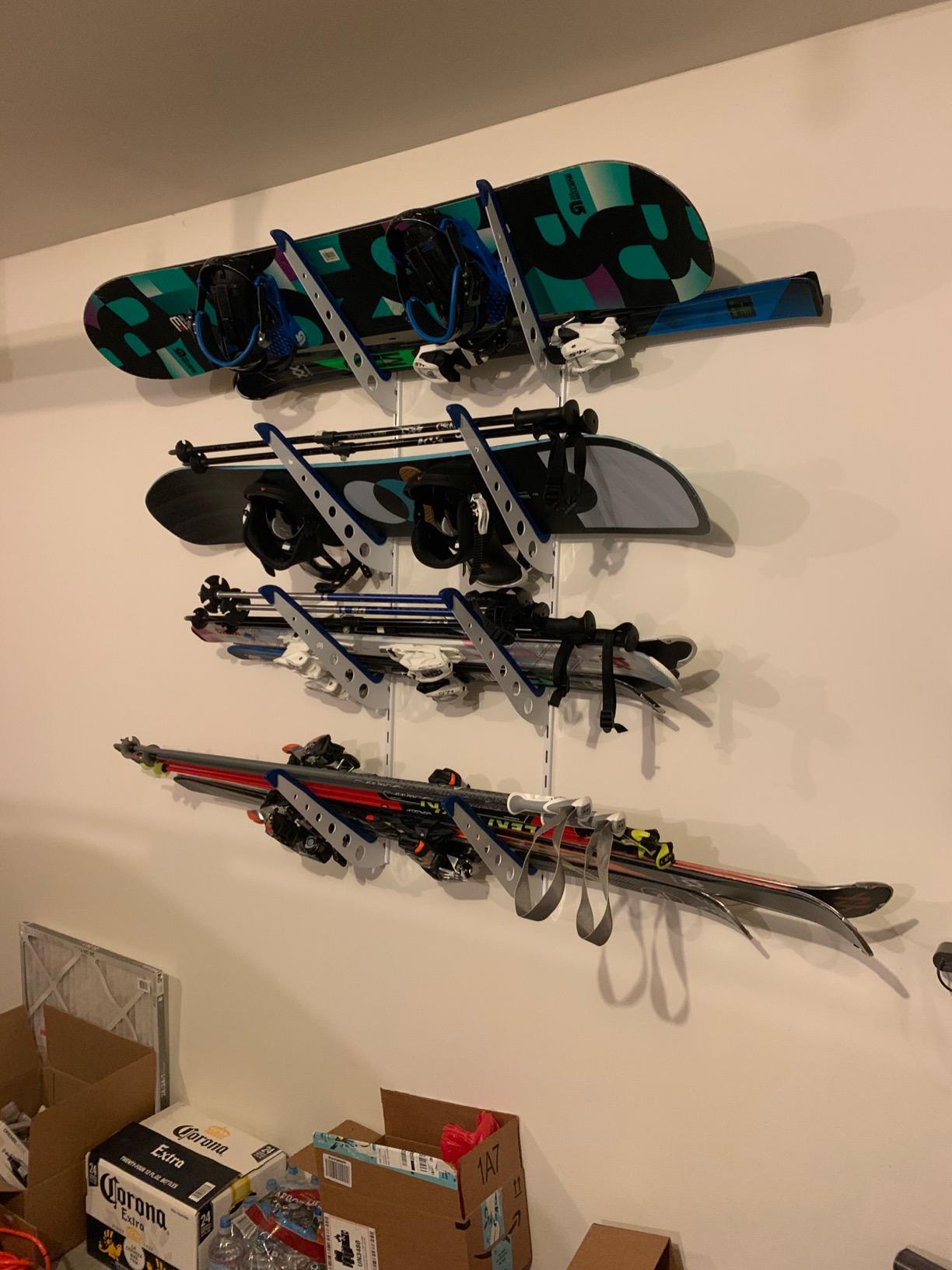StoreYourBoard Horizontal Snowboard Wall Mount Rack, Holds 4 Boards customer photo 1