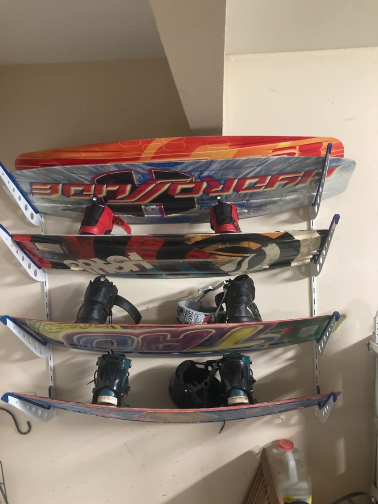 StoreYourBoard Horizontal Snowboard Wall Mount Rack, Holds 4 Boards customer photo 2