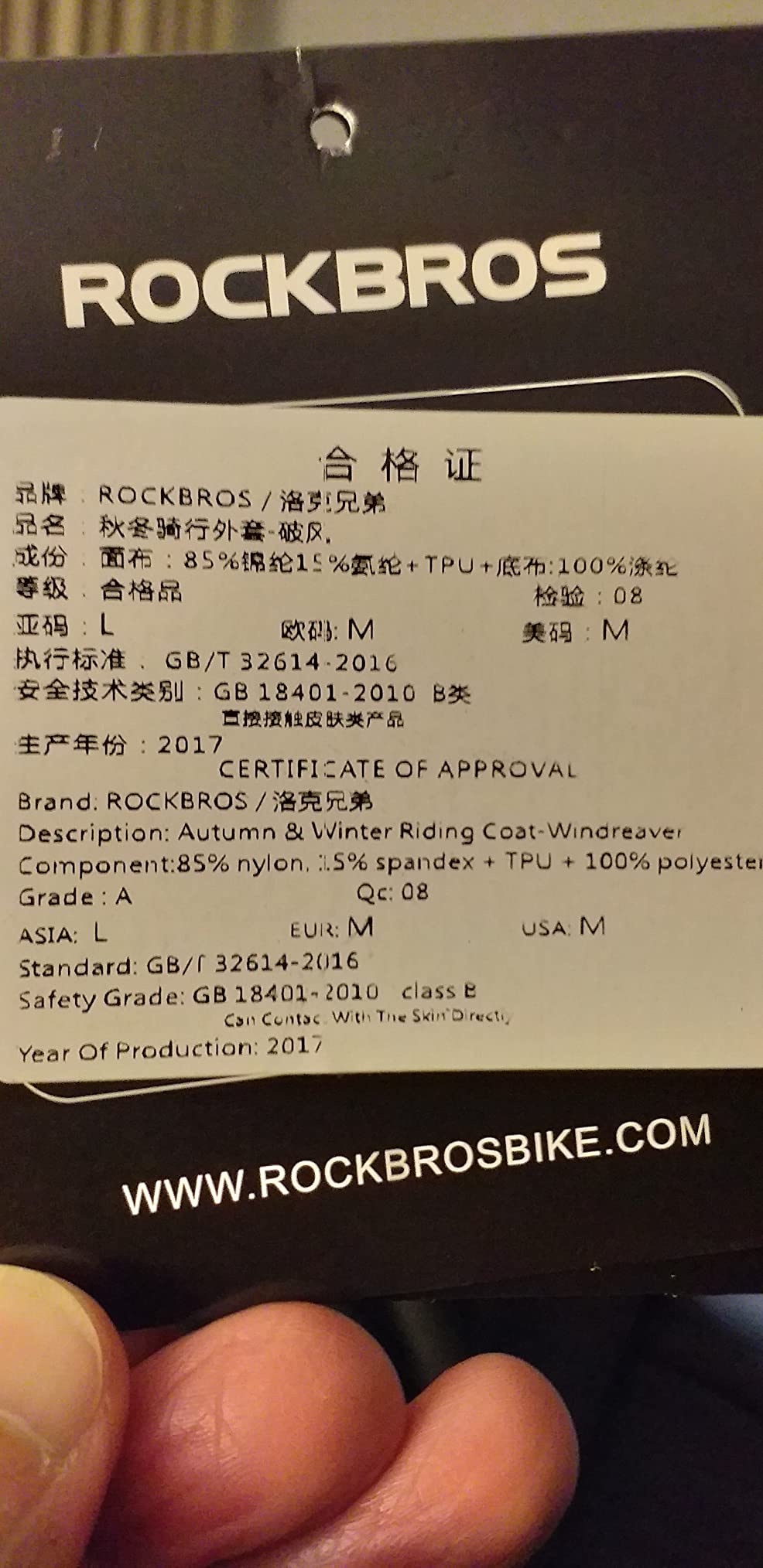 ROCKBROS Cycling Jackets for Men Thermal Windproof Cold Weather MTB Hiking customer photo 1