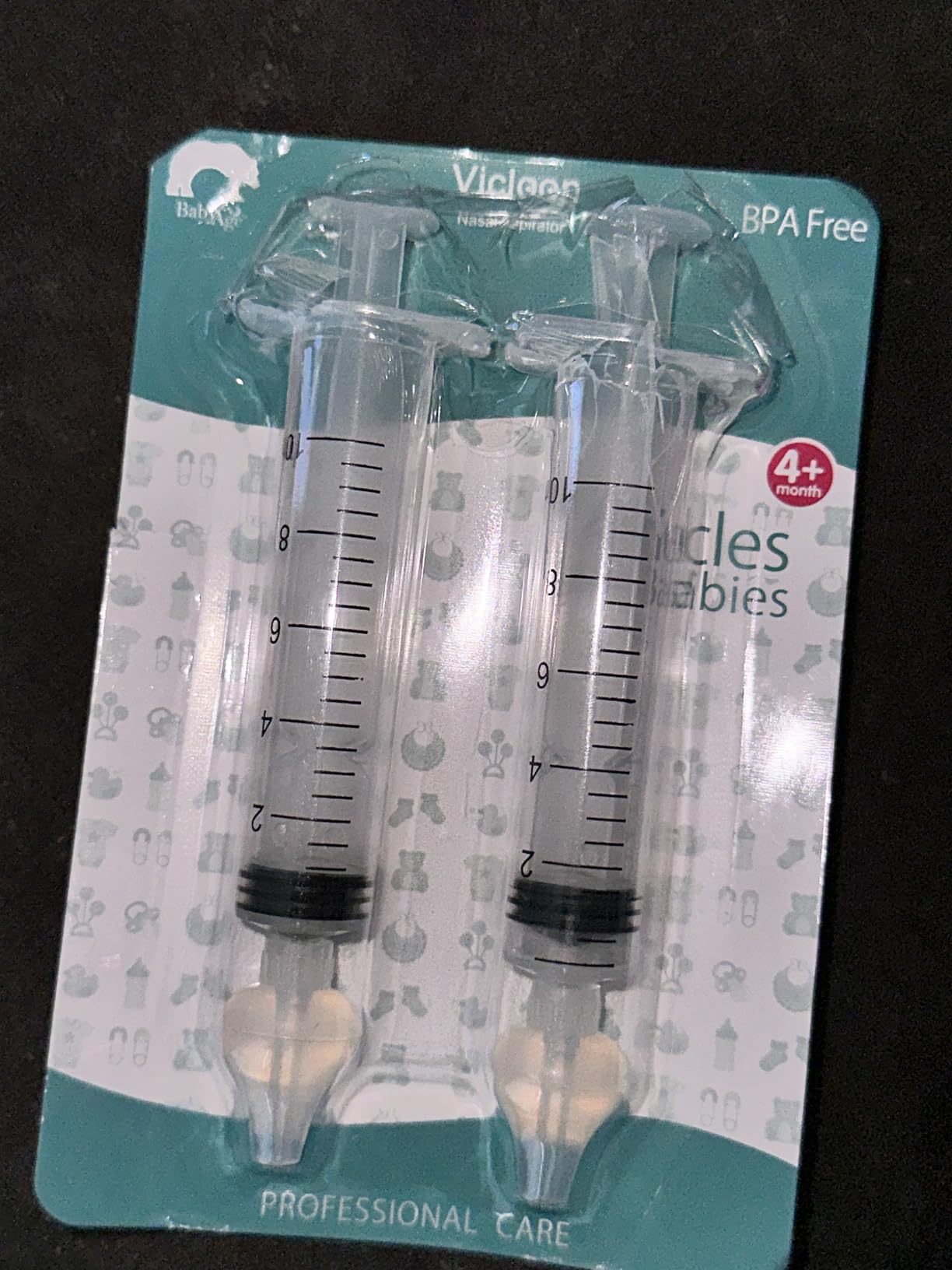 Vicloon Baby Nasal Irrigator, 2PCS Nasal Syringe for Baby, Syringe Nasal Irrigator with Cleanable and Reusable Silicone Nasal Suction Tip forIrrigation, Nasal Spray, Nasal Hygiene(Transparent) customer photo 1