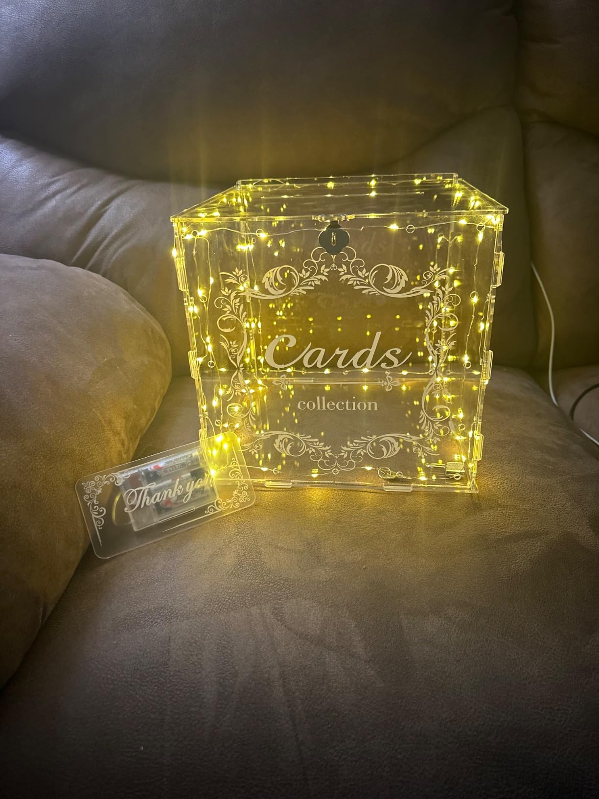 Acrylic Wedding Card Box with Lock Clear Large Letter Envelope Box Acrylic Wedding Gift Card Box Money Box for Reception Baby Shower Birthday Party Graduation Decorations customer photo 2