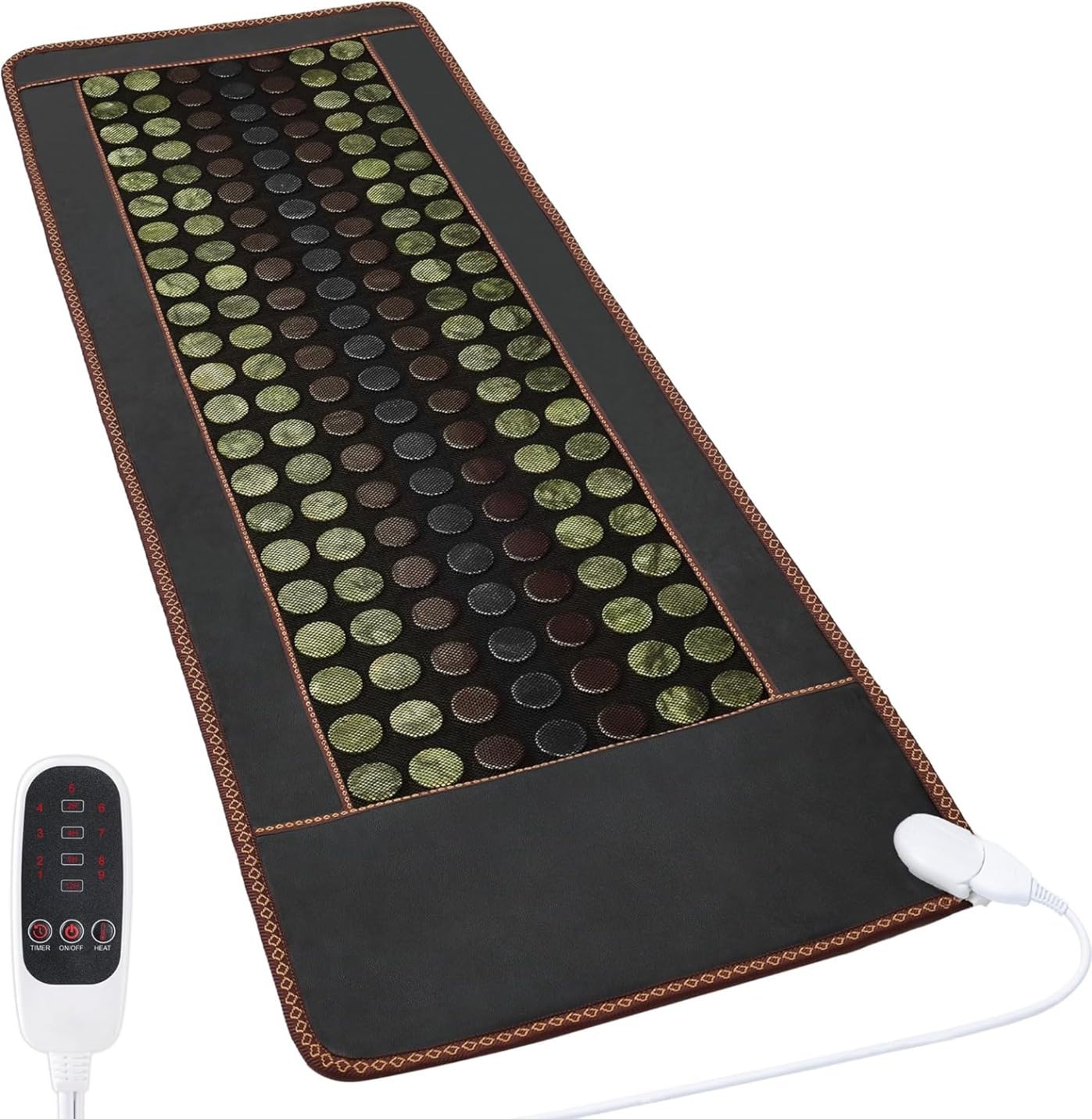 Far Infrared Heating Pad,Natural Jade and 2 Different Tourmaline Heating Pad,Electric Heating Pads for Back Neck Shoulders and Abdomen,Auto Shut Off Function,Christmas Gifts for Women Men 23.6