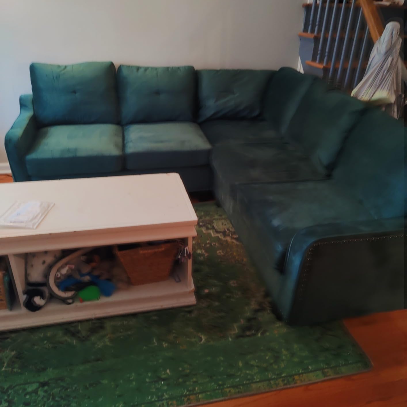 HONBAY Convertible Sectional Sofa L Shaped Couch,Dark Grey customer photo 2