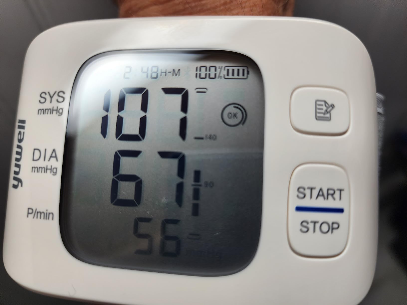 yuwell Wrist Blood Pressure Monitor | Clinical Accuracy, BP Machine for Home Use | Ultra Light Weight, Smart Inflation Blood Pressure Cuff, Large Display, 74 Readings, Rechargeable customer photo 2