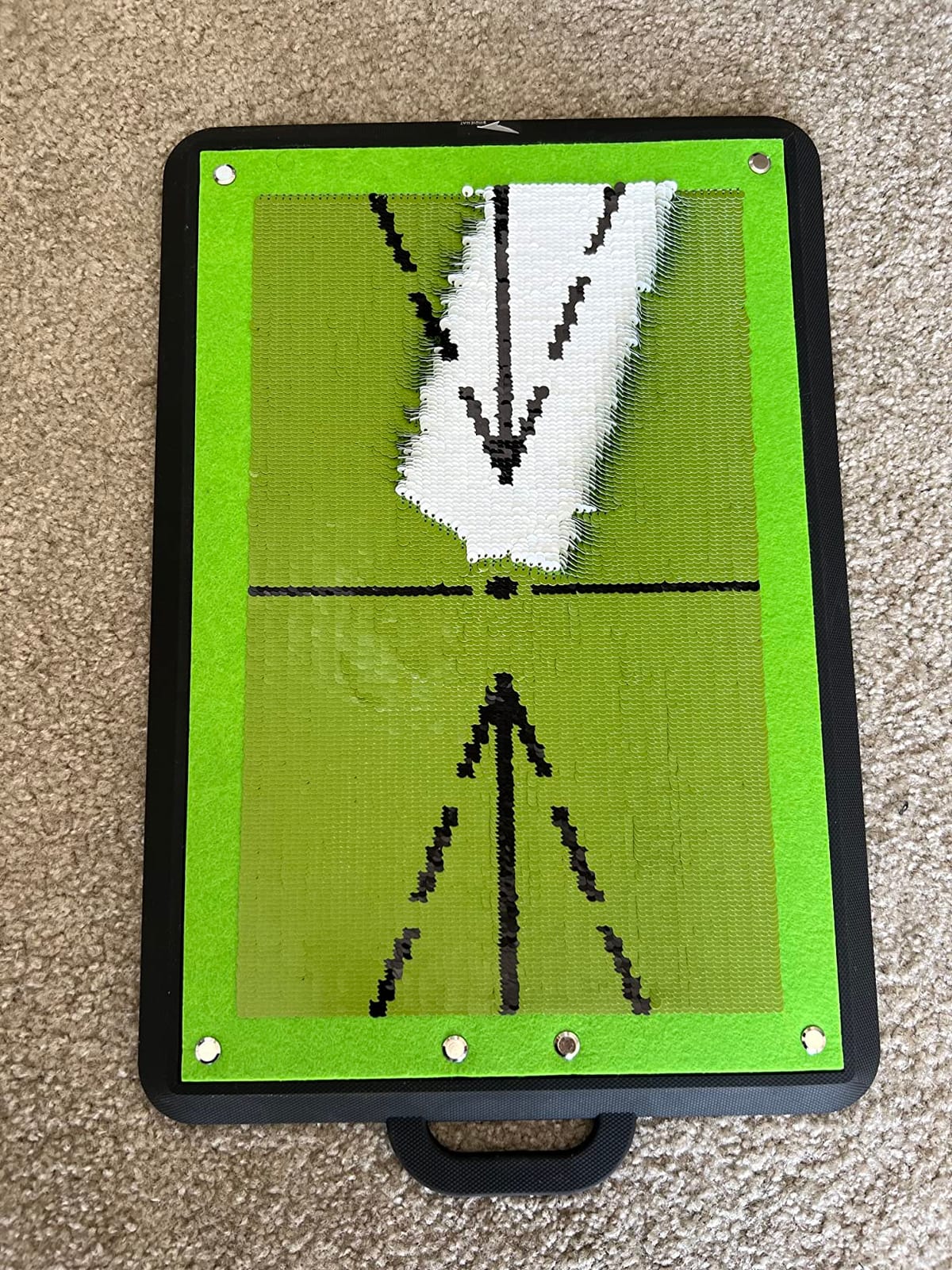 Birdie Golf: Birdie Mat Pro - Swing Training Aid, Sequin Tech Surface, Analyze Swing Path & Ball Impact, Portable in- Outdoor, 19.25