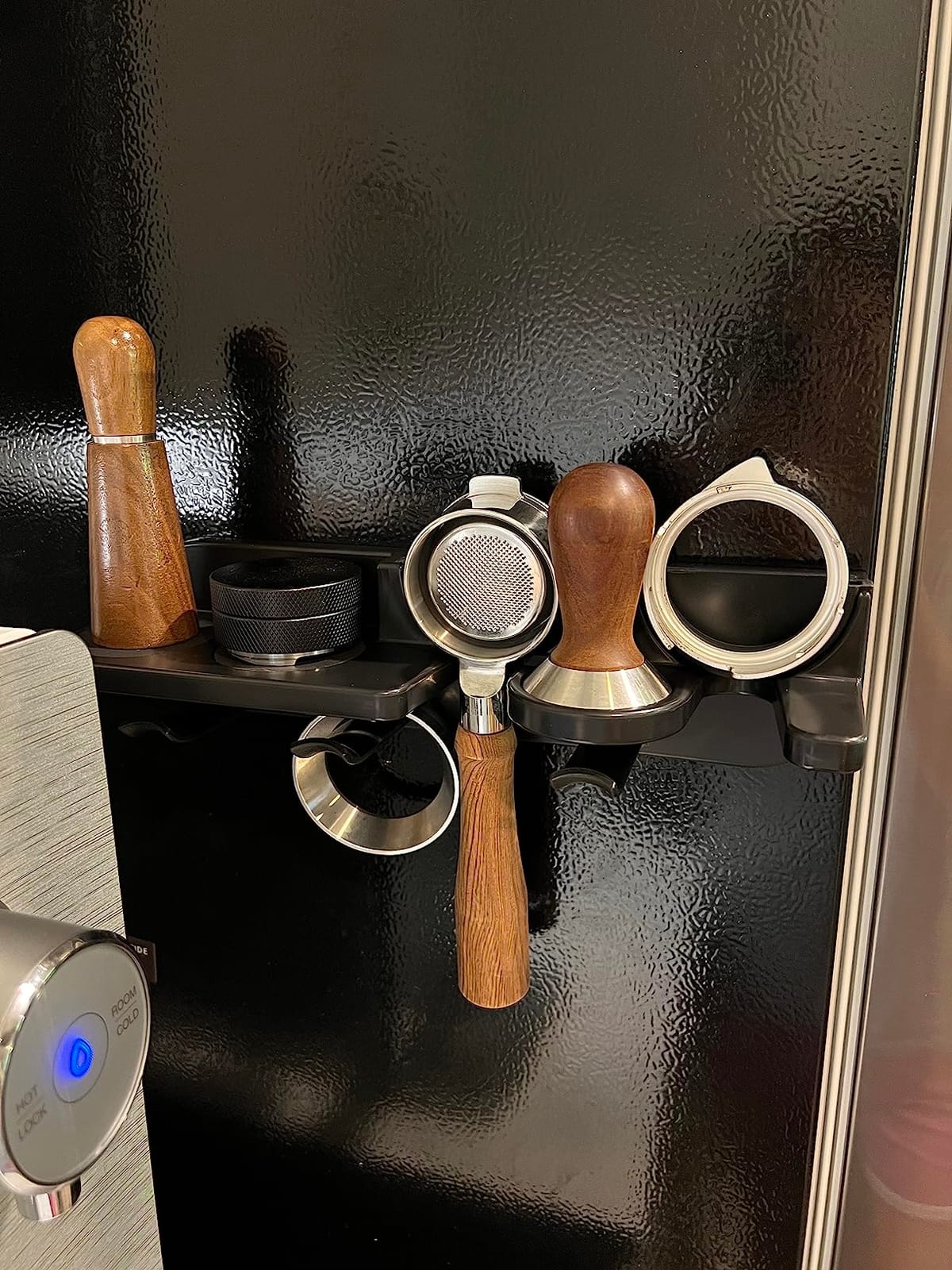 Espresso Tamper Holder Station Laelr Wall Mounted Coffee Station Organizer Coffee Distributor & Tamper 54mm/2.1'' Portafilter Storage Wall Shelf Espresso Accessories Organizer Rack for Bar Home Office customer photo 2