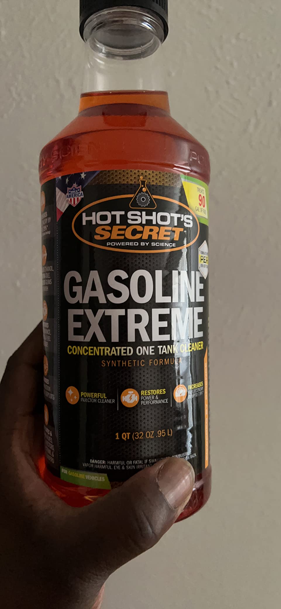 Hot Shot's Secret Gasoline Extreme Fuel Additive, 12 oz | Treats 20 gallons. Cleans fuel systems and injectors while restoring gasoline engine performance. customer photo 2