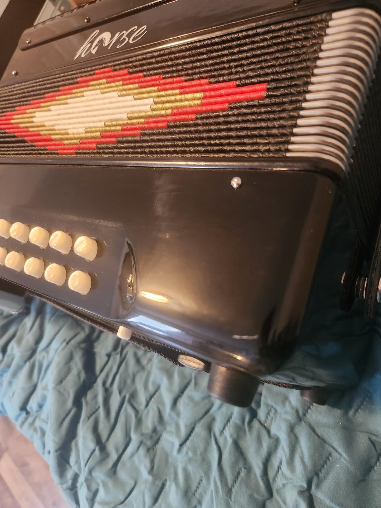 31-Key Diatonic Accordion 12 Bass G/C/F 3-Row Diatonic Accordion Instruments for Adults with Suitcase and Straps customer photo 1