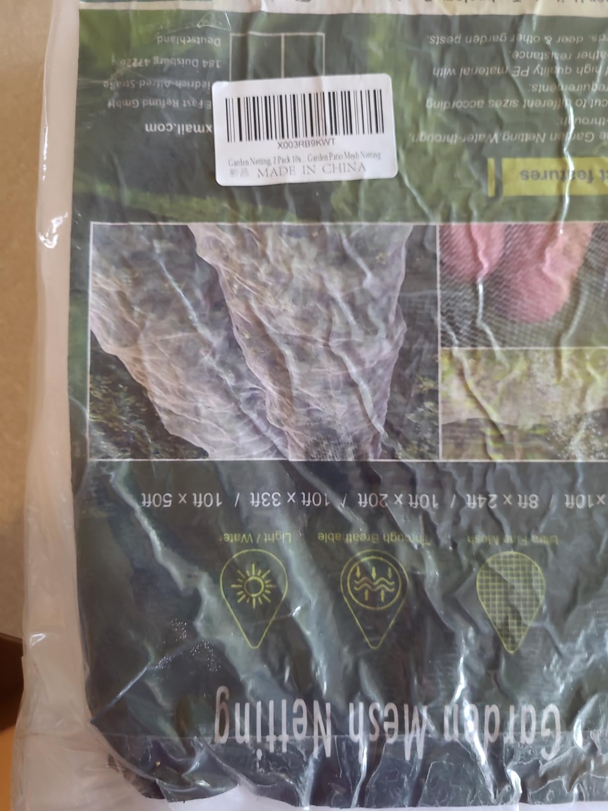 RIFNY Garden Netting for Raised Beds Garden Protection Plant, 2 Pcs 10x33Ft | Ultra Fine Mesh Netting, Insect Pest Barrier Protection, Bird Mosquito Net Plants Row Cover for Vegetables Fruits Flower Crop customer photo 1