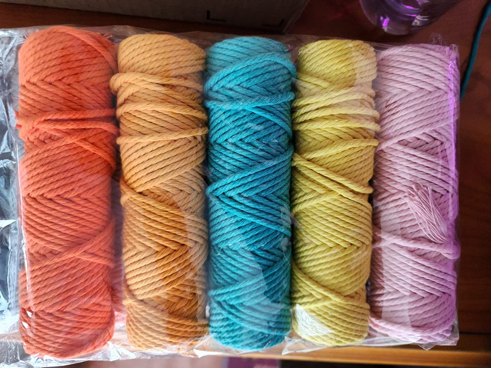36 Colors Macrame Cord 3mm x 1188 Yards Natural Colored Macrame Supplies 4 Strand Twisted Macrame Kit Cotton Cord Rope Macrame Yarn Twine String for Crafts Wall Hanging Plant Hanger DIY Knitting customer photo 1