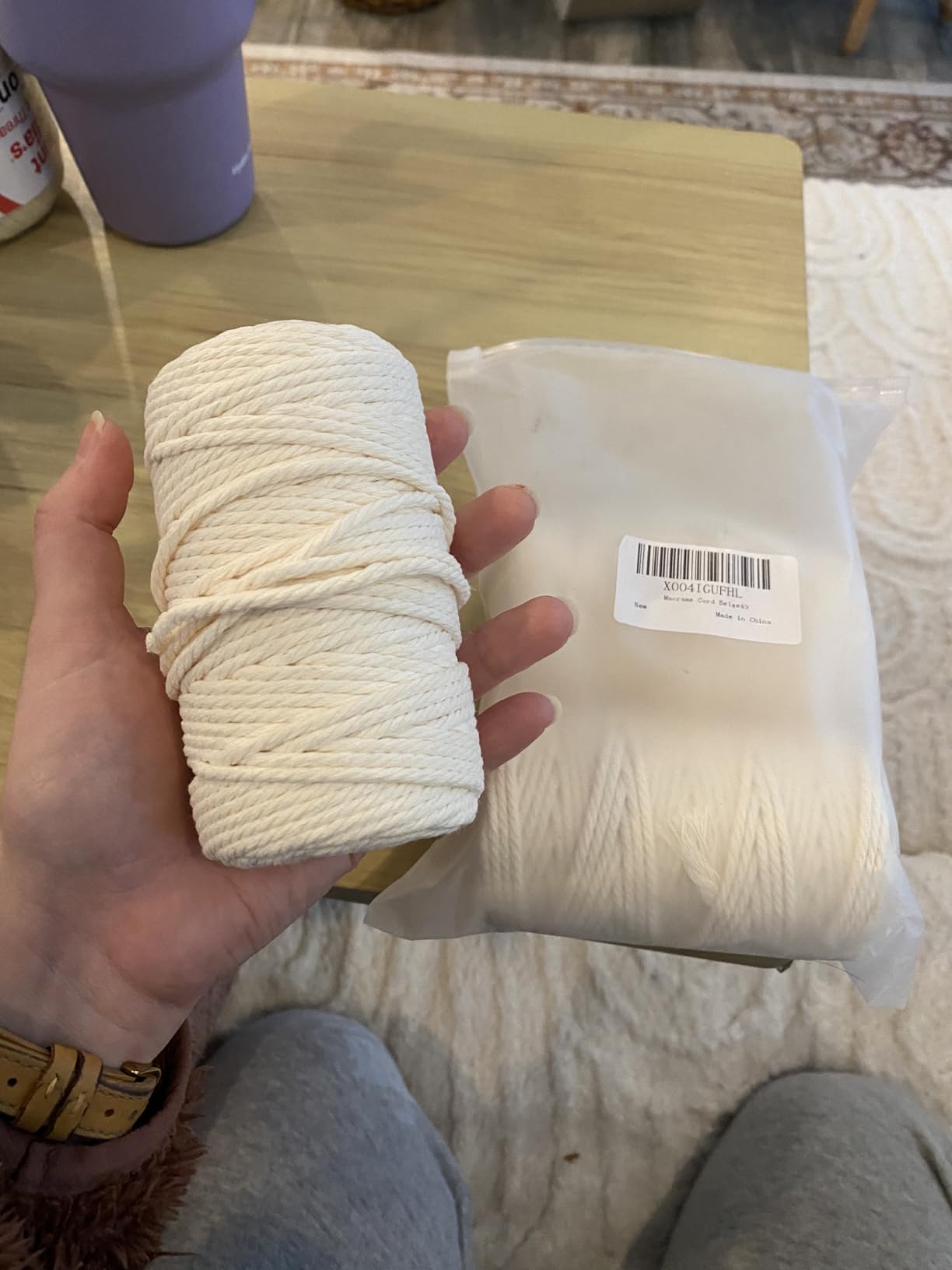 36 Colors Macrame Cord 3mm x 1188 Yards Natural Colored Macrame Supplies 4 Strand Twisted Macrame Kit Cotton Cord Rope Macrame Yarn Twine String for Crafts Wall Hanging Plant Hanger DIY Knitting customer photo 2