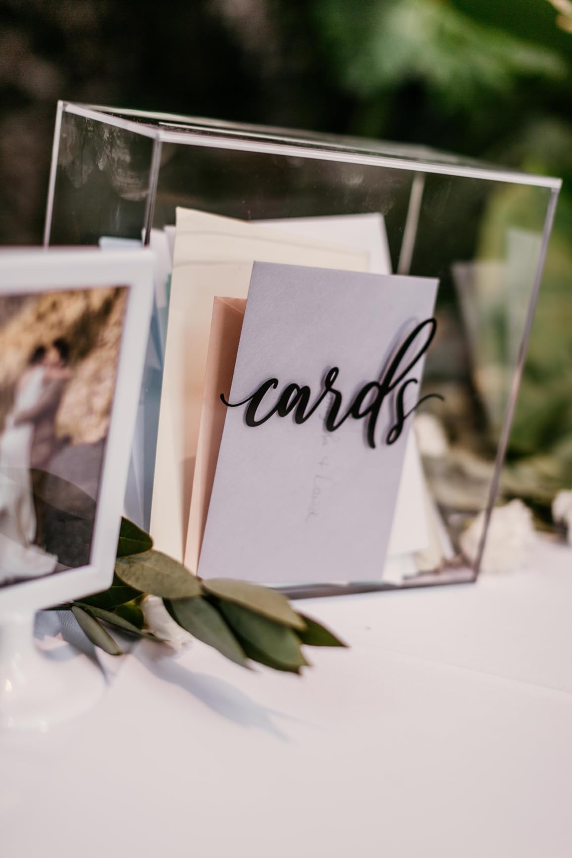 Hooqict Clear Acrylic Wedding Card Box with Slot Large Blank Gift Card Boxes for Reception, Party, Wishing Well, Money Box Holder, Graduation Decorations, Baby Shower customer photo 1