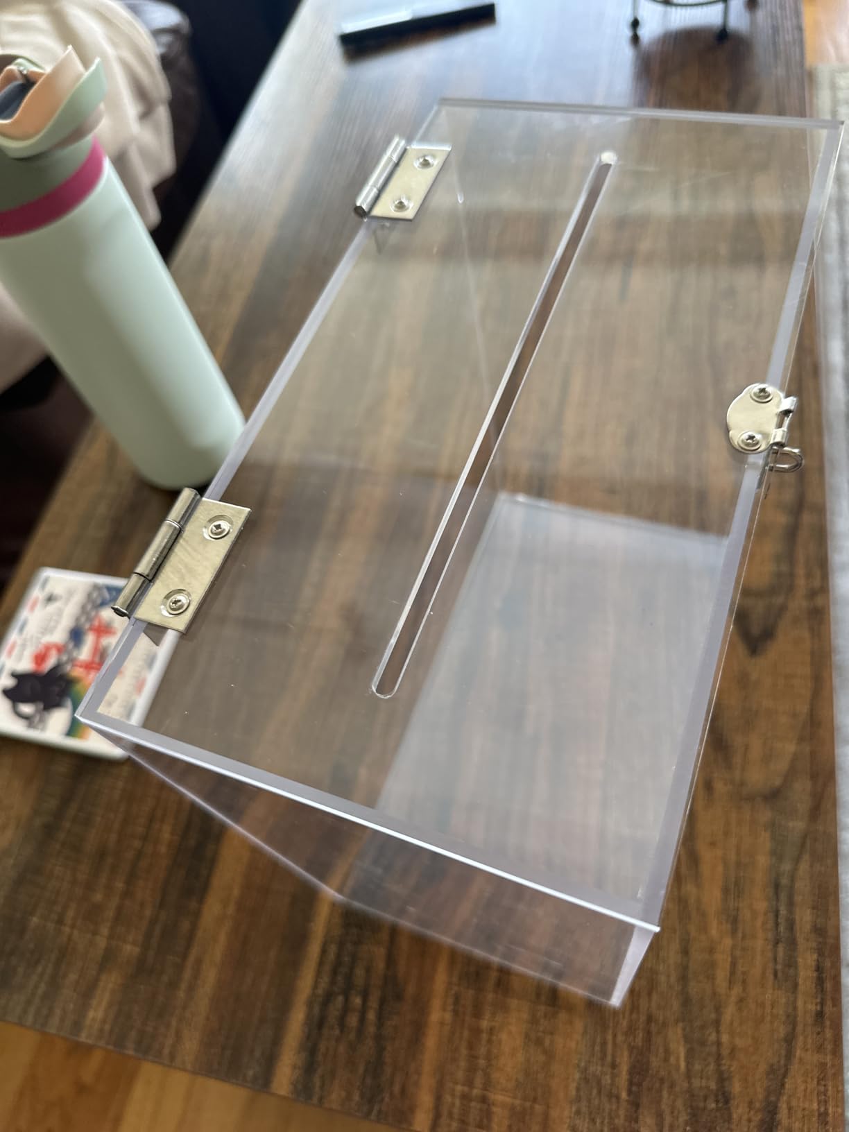 Hooqict Clear Acrylic Wedding Card Box with Slot Large Blank Gift Card Boxes for Reception, Party, Wishing Well, Money Box Holder, Graduation Decorations, Baby Shower customer photo 2