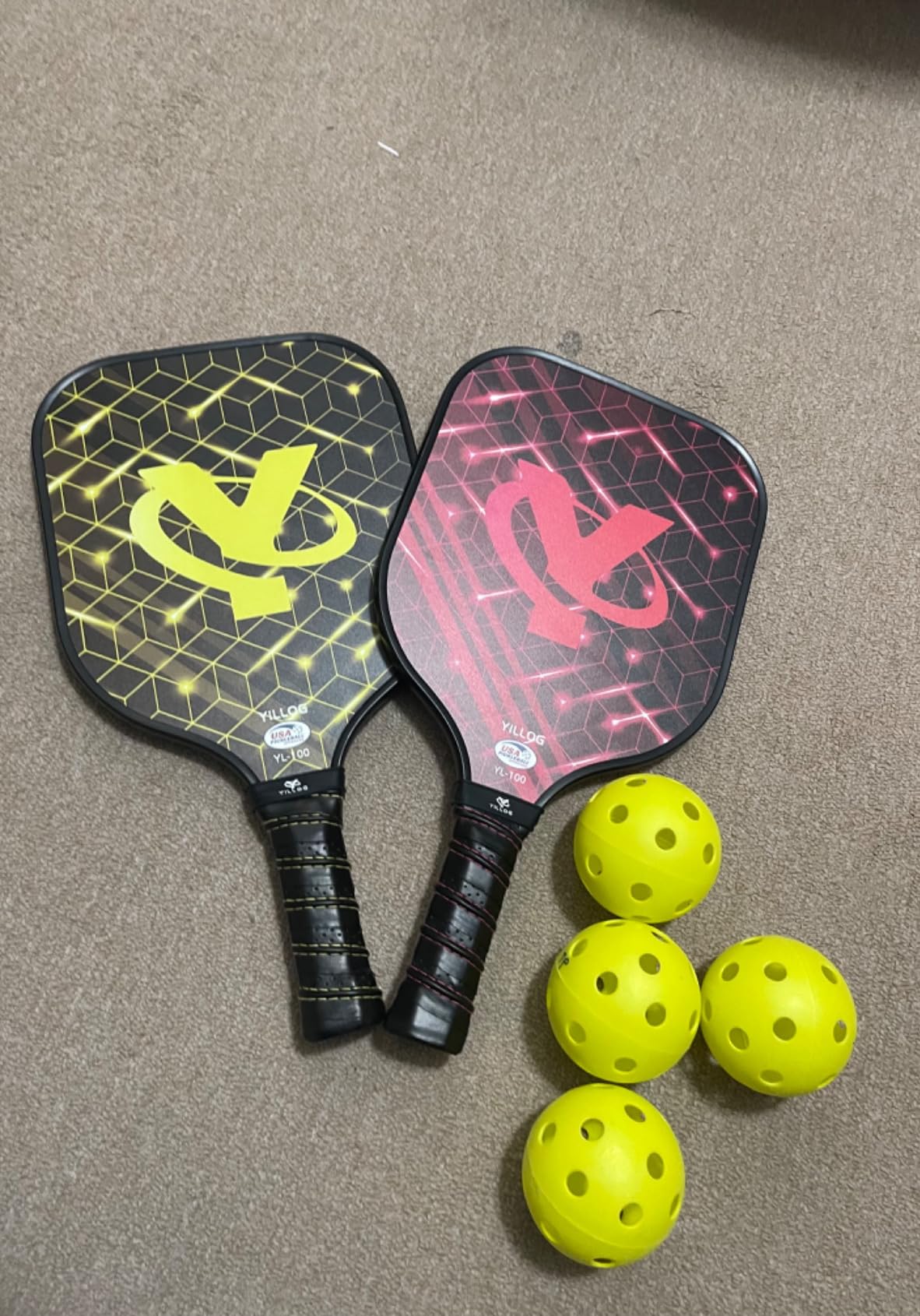 YILLOG Pickleball Paddles Set of 4, USAPA Approved Fiberglass Rackets | 4 Pickleball Balls, 4 Cooling Towels, Pickleball Bag. Lightweight Set for Men, Women, Beginners customer photo 2