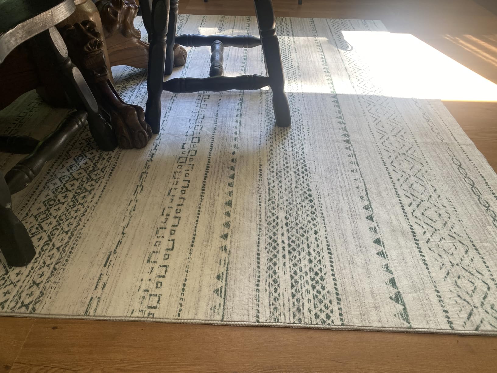 Nakagishi Boho 5x7 Area Rug Living Room Rugs Machine Washable Beige/Brown, Soft, Pet & Kid Friendly, Carpet for Living Room/Bedroom/Office/Kitchen/Nursery, Daily Home Decor Stain Resistant Moroccan customer photo 1