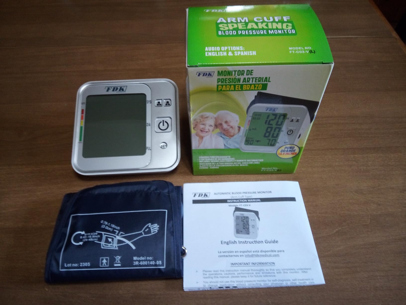 Blood Pressure Monitors for Home USE; Voice Volume Control Bilingual (English/Spanish); Talking ARM Upper Arm Blood Pressure Monitor with Large Digits Display; with 18.9 INCHES Extra Large Cuff customer photo 1