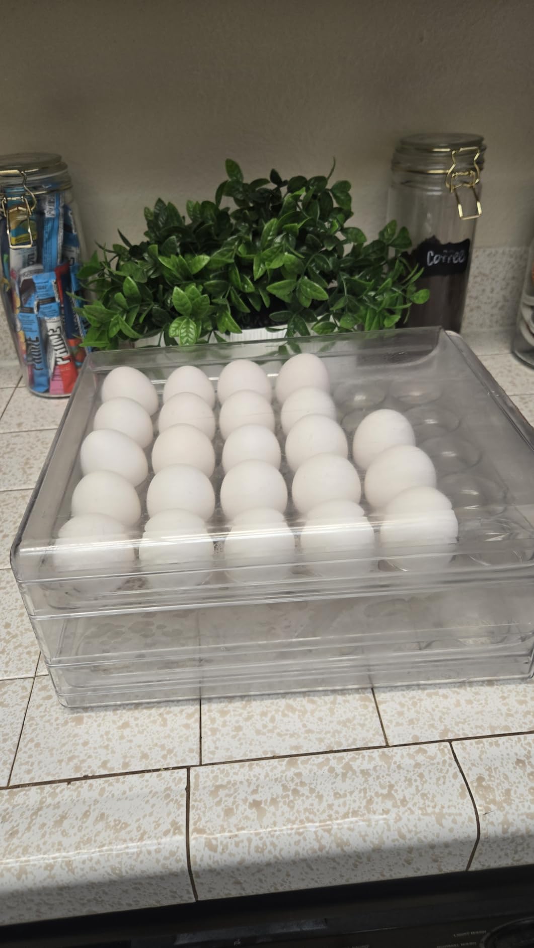 60 Egg Holder for Fridge, Egg Container for Refrigerator, Stackable Egg Storage Container, Egg Fresh Storage Box for Fridge, 2Layers Egg Tray, Clear Egg Organizer, BPA Free customer photo 2