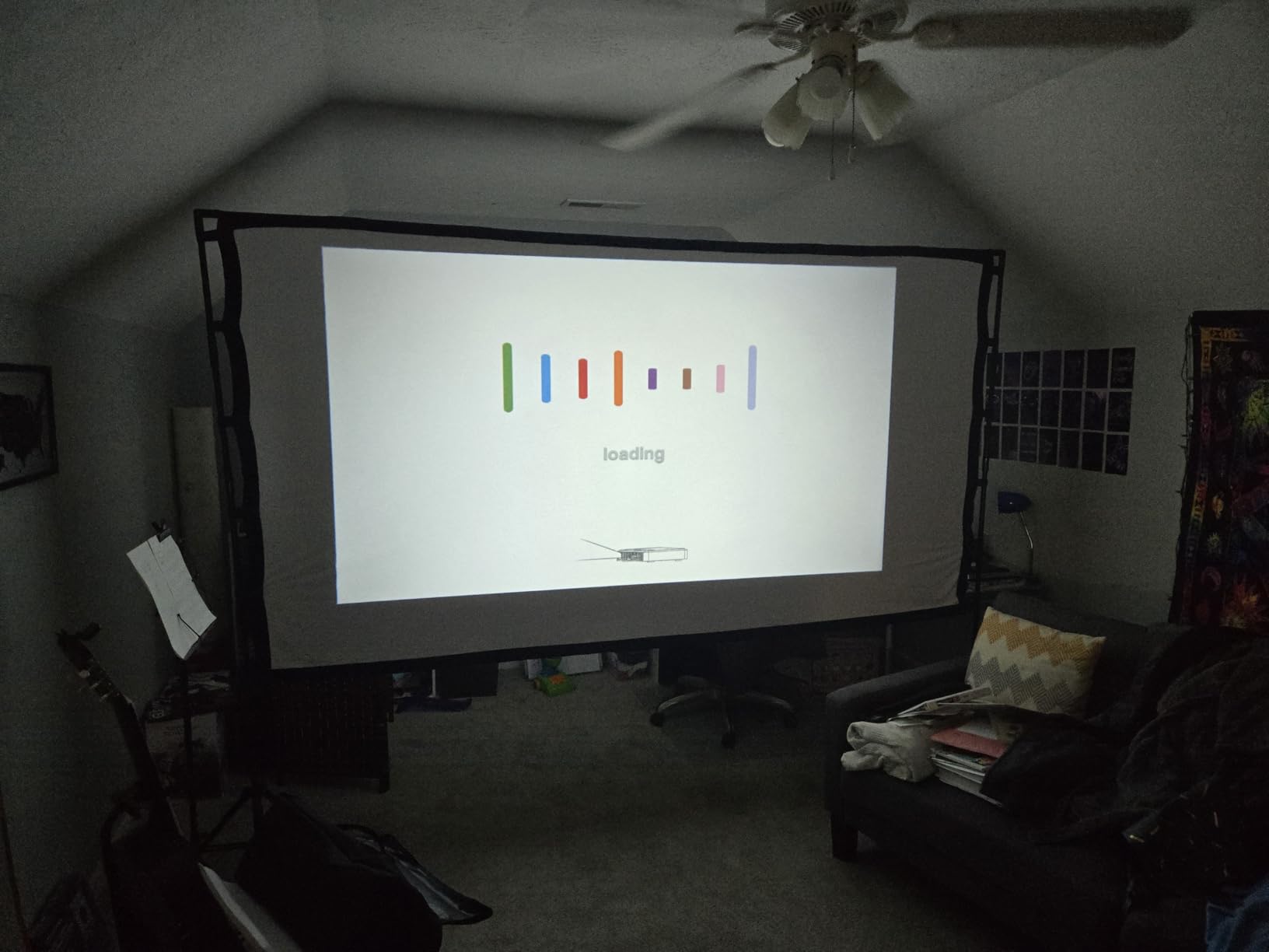 Wootfairy 100inch Projector Screen with Stand Small Portable Indoor Outdoor customer photo 2