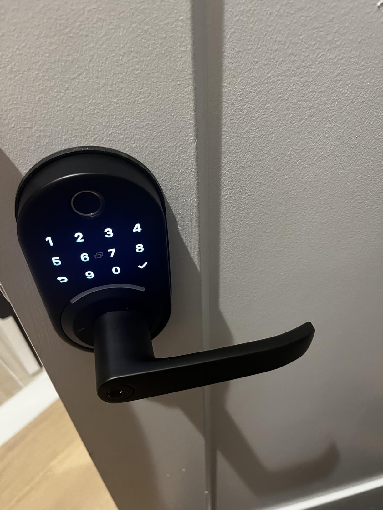 Smart Door Handle Lock with Keypad, Yamiry Fingerprint Knob for Front Door customer photo 2