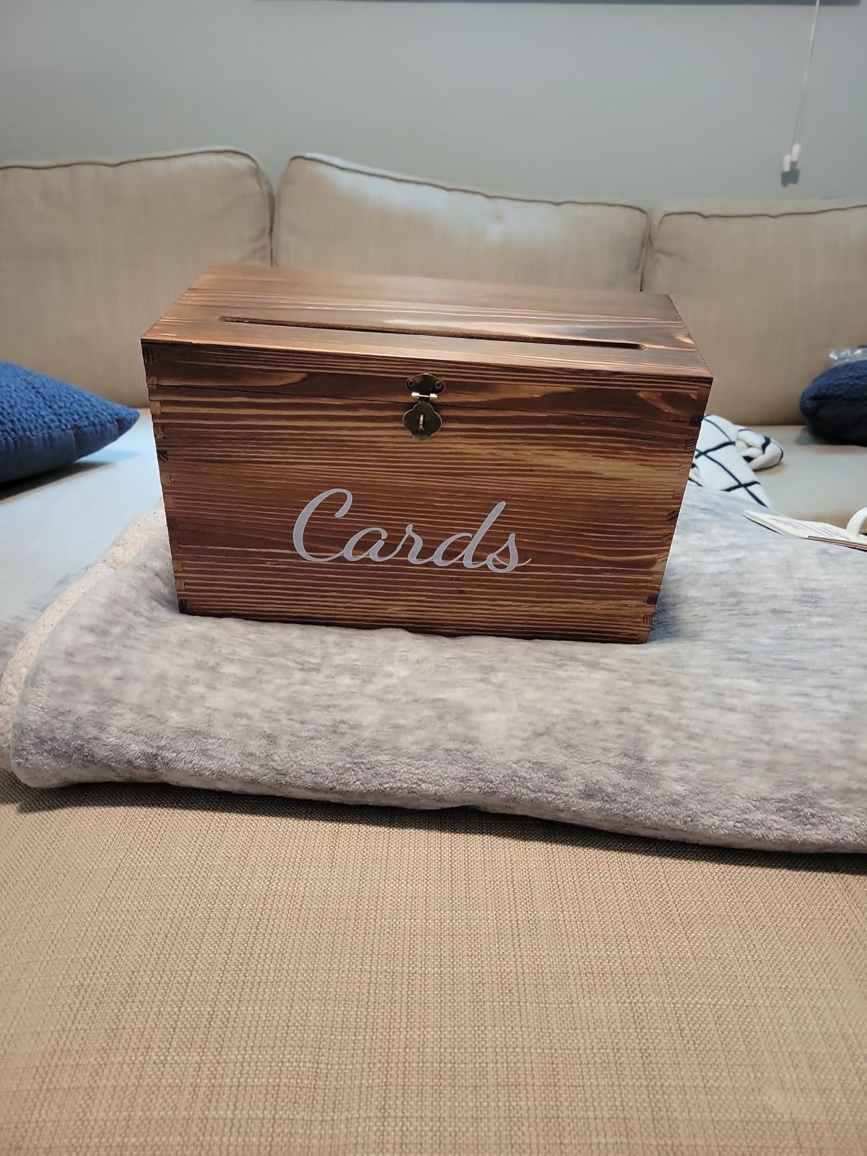 MDLUU Wood Wedding Card Box, Rustic Wedding Money Case with Lock, Envelope Holder Card Receiving Box for Reception, Birthday Party (Brown) customer photo 1