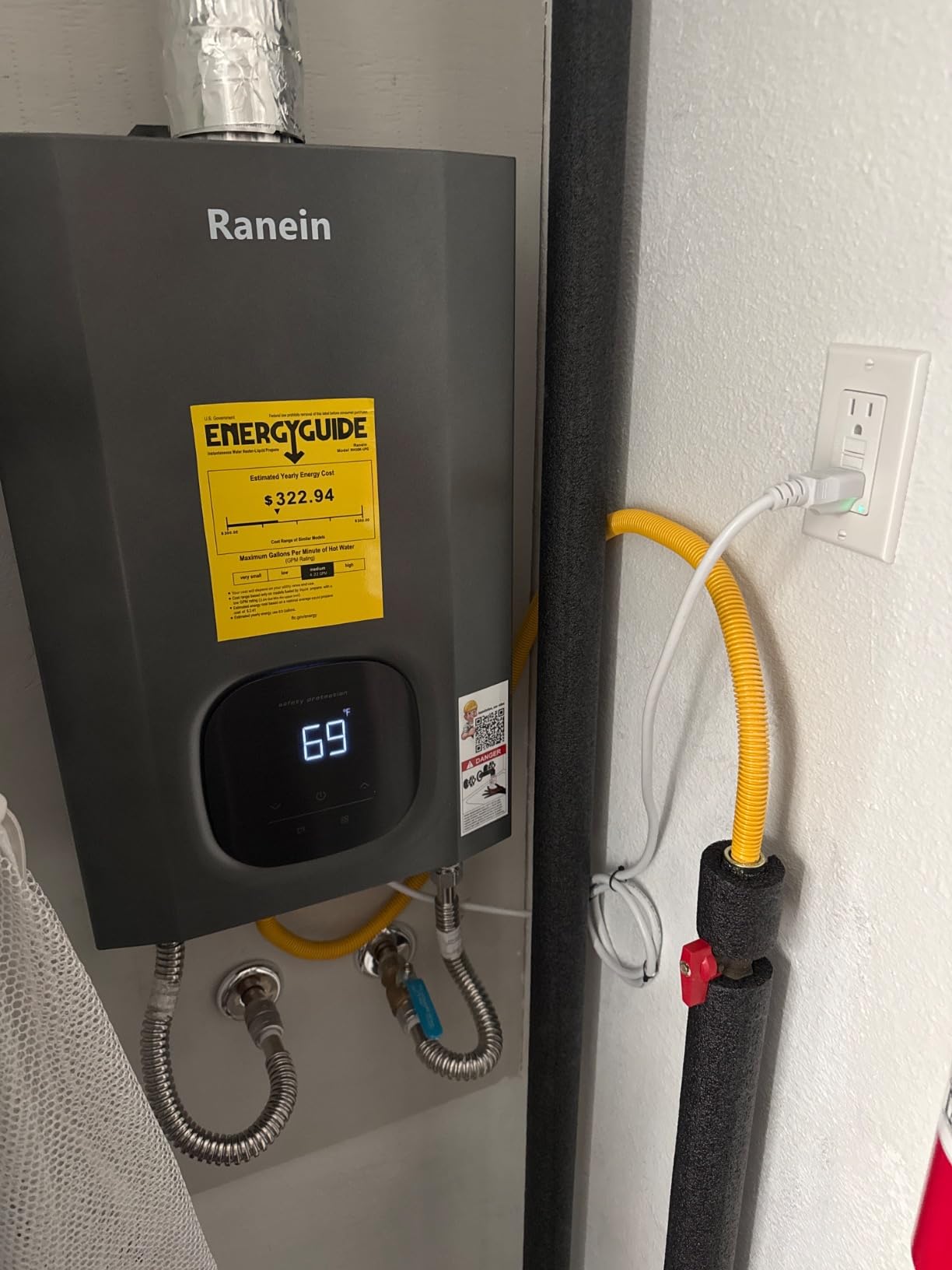 Ranein Propane Gas Tankless Water Heater, 4.3 GPM, 100,000 BTU, Indoor customer photo 2