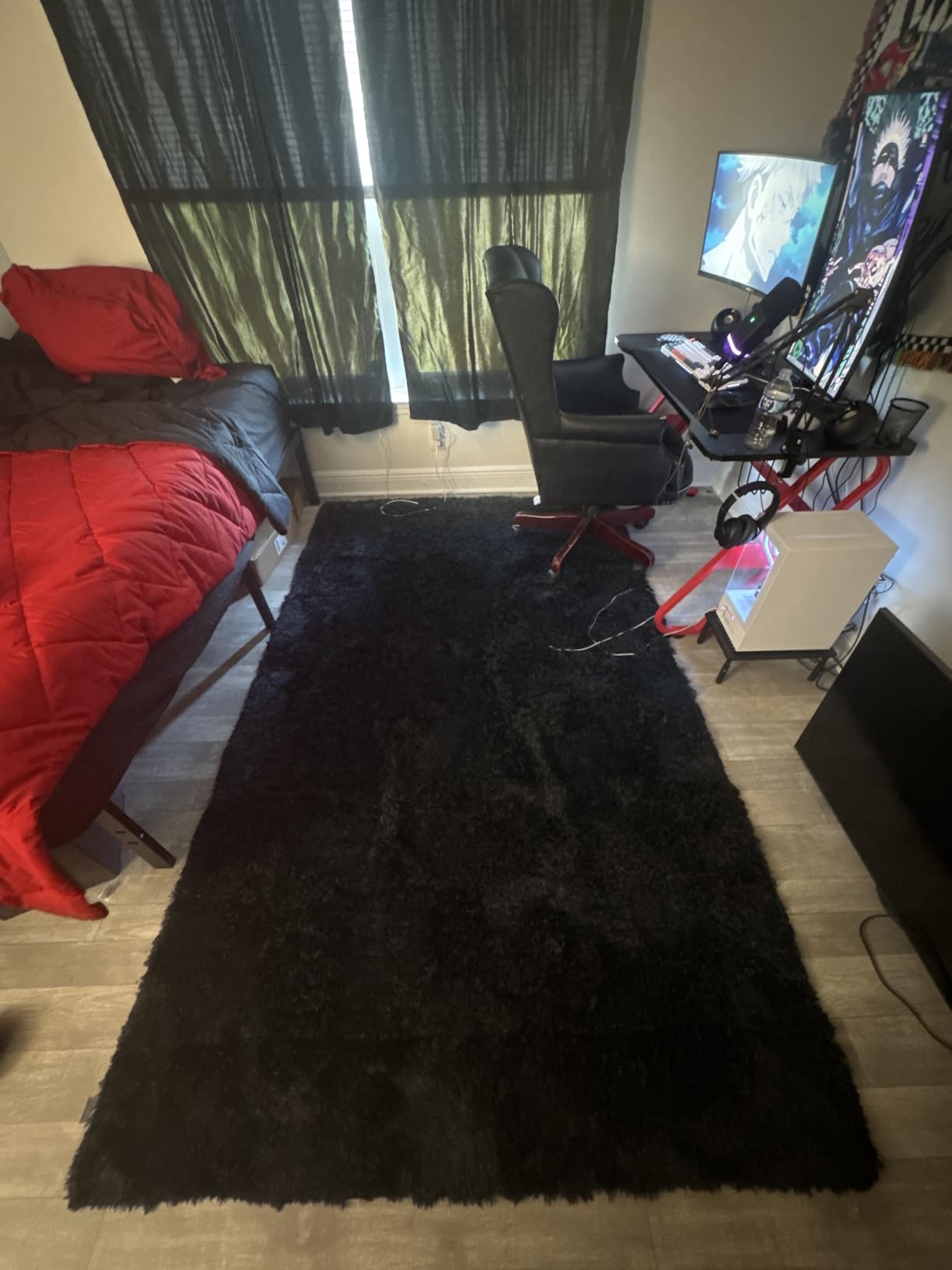 Noahas 2x6 Black Fluffy Soft Runner Rug Non-Slip for Bedroom Dorm Hallway customer photo 2