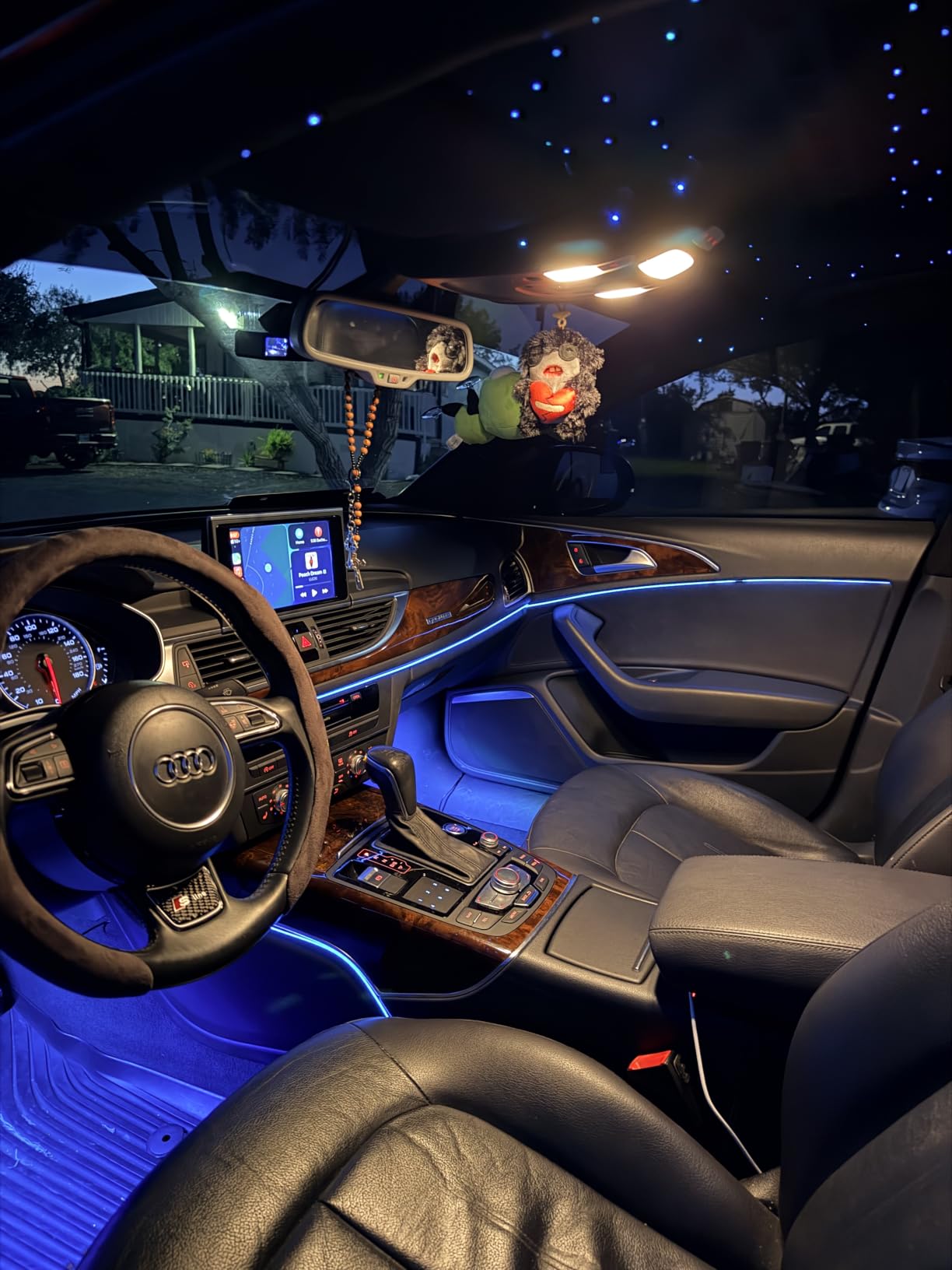 Jushope Interior Car LED Strip Lights, Acrylic LED Lights for Car with Dynamic Dreamcolor Chasing, Ambient Lighting Kits Music Sync Wireless APP and RF Remote Control (6 in 1) customer photo 1