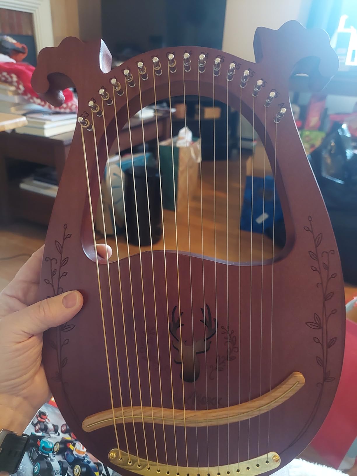 Lyre Harp, 16-String Mahogany Lyra Harp Kit for Beginners Adults customer photo 1