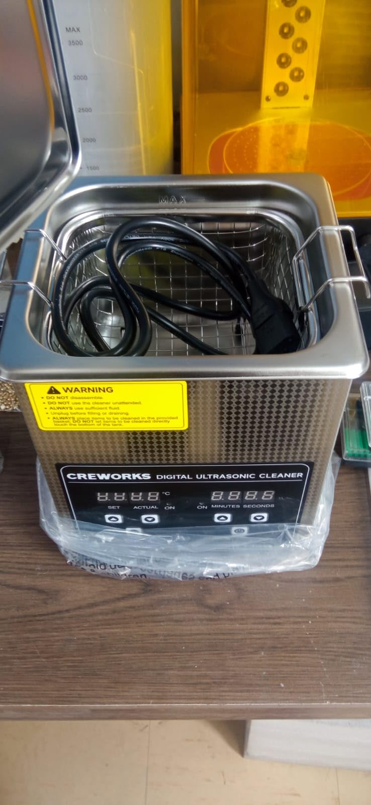 CREWORKS 30L Digital Ultrasonic Cleaning Machine with Heater and Timer | 600W Stainless Steel Ultrasonic Cleaner Machine, 7.9 gal Ultrasonic Parts Cleaner for Retainer Glasses Auto Tool Machine Part customer photo 2