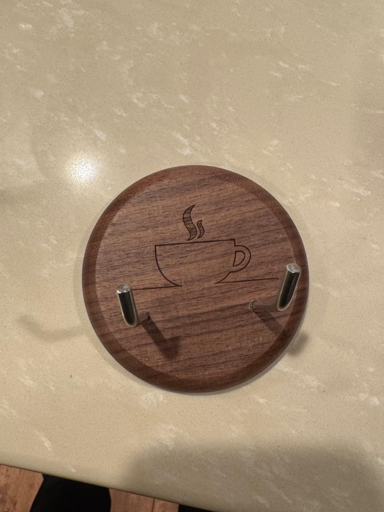 Wall Mounted Portafilter Holder Walnut Wall Rack Espresso Station Organizer Premium Espresso Machine Accessories/Secure & Easy Installation - Suits 51mm, 54mm & 58mm Portafilters customer photo 2
