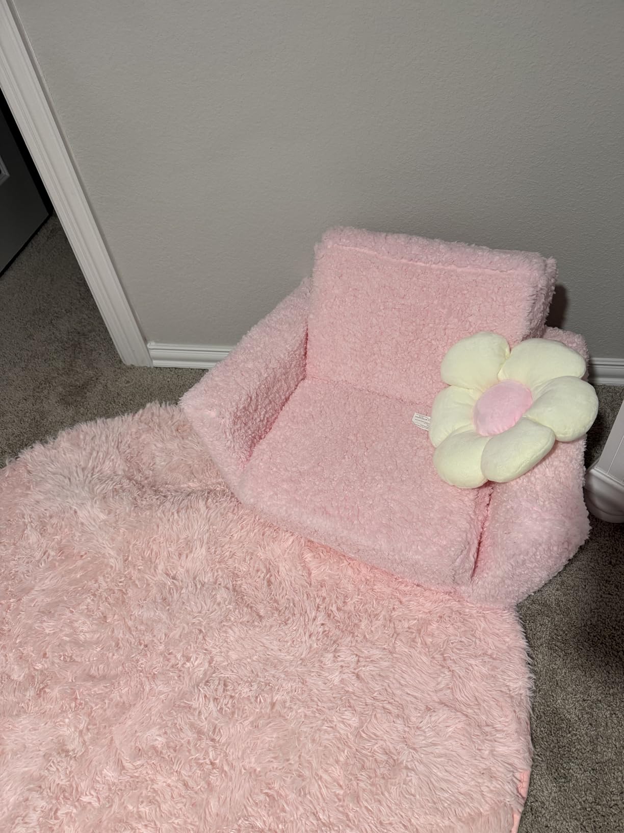 SLIGUY Kids Couch, Toddler Chair, Fold Out Kids Sofa Chair, Convertible Sofa to Lounger Pull Out Couch, Glow in Dark Sofa Chair Birthday Gifts for Boys and Girls (Pink) customer photo 1