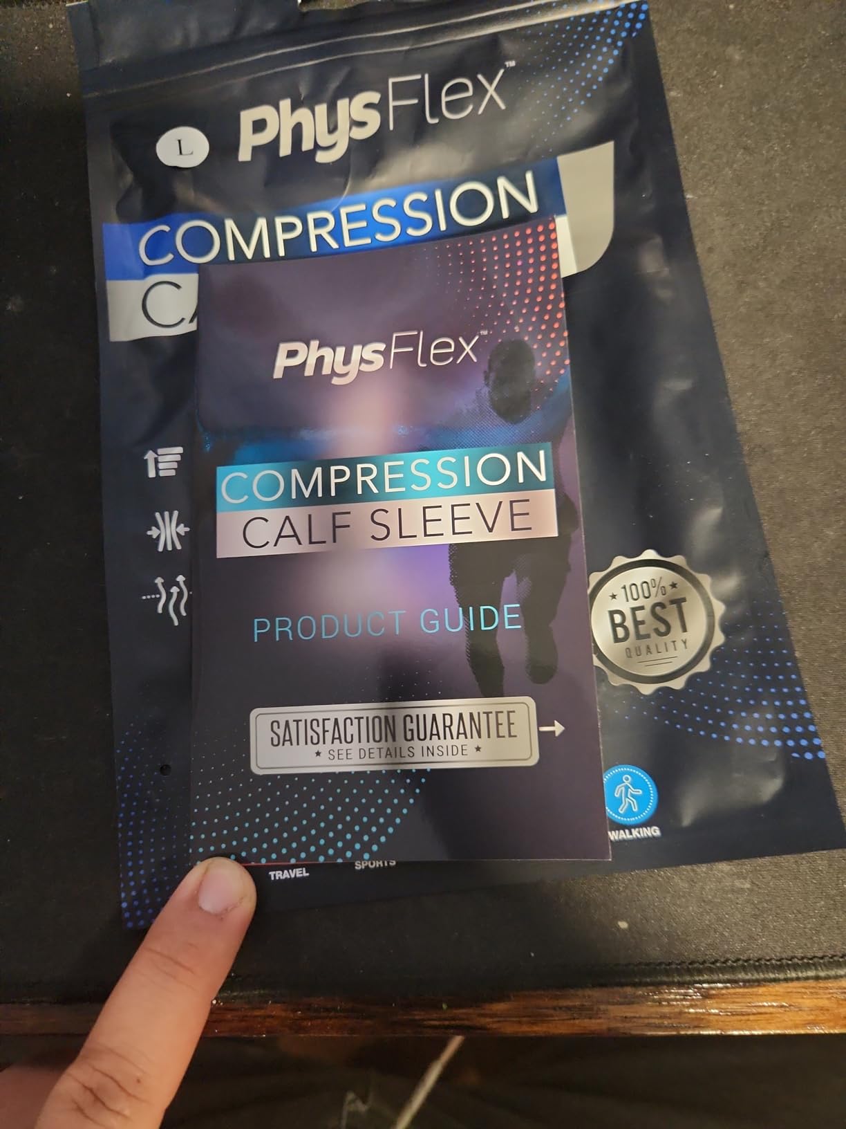 Calf Compression Sleeves for Men and Women - (1 Pair) Footless Compression Socks Support for Varicose Veins, Nursing, Pregnancy, Running - PhysFlex Leg Sleeve Brace for Shin Splints, Pain Relief and Reduces Swelling (Black, Large) customer photo 1