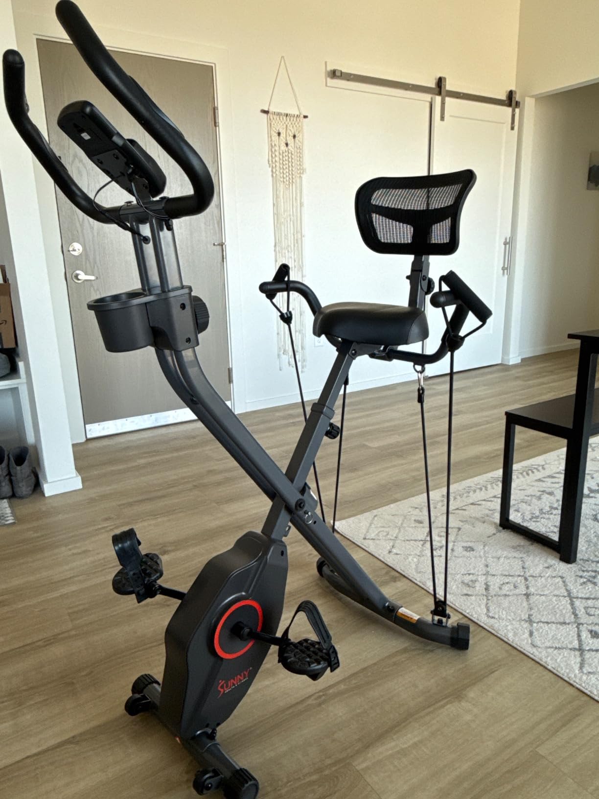 Sunny Health & Fitness Smart Foldable Magnetic X-Bike, Low-Impact Workouts | Compact Design for Homegym, Indoor Cycling, Free SunnyFit App Connectivity, 14-Lvl Magnetic Resistance, Adjustable Seat customer photo 2