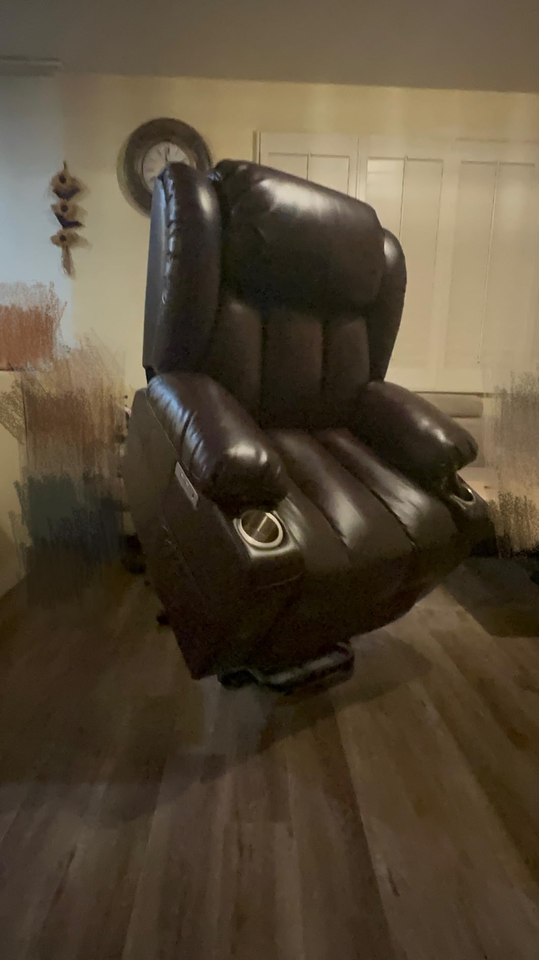 Large Power Lift Recliner, PU Leather Chair with Massage & Heat, Cup Holders, USB‑C Ports, Remote Control for Elderly (Brown) customer photo 1
