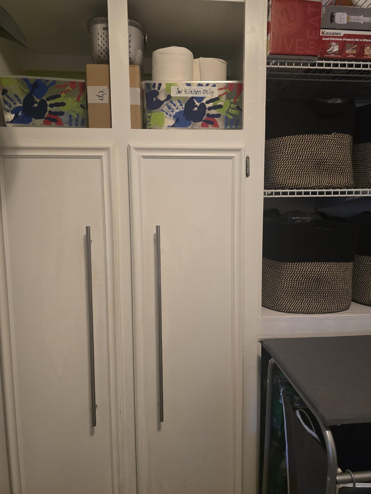 Pull out Cabinet Organizer,Heavy Duty Slide out Pantry Shelves Drawer Storage with Adhesive Nano Film,Sliding Mesh Cabinet Basket with Handle for Kitchen, Bathroom, Home, 11.8W