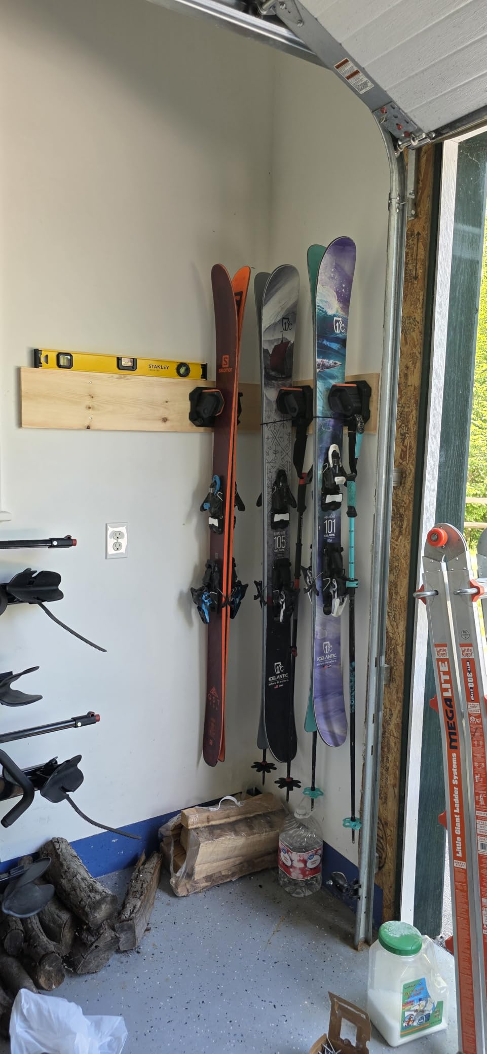 Ski & Snowboard Wall Rack for Garage Wall Fits Any Ski/board, Ski Wall Mount Holders Damage-Free Storage Rack, Garage Organization Space-Saving Winter Gear Organizer customer photo 1