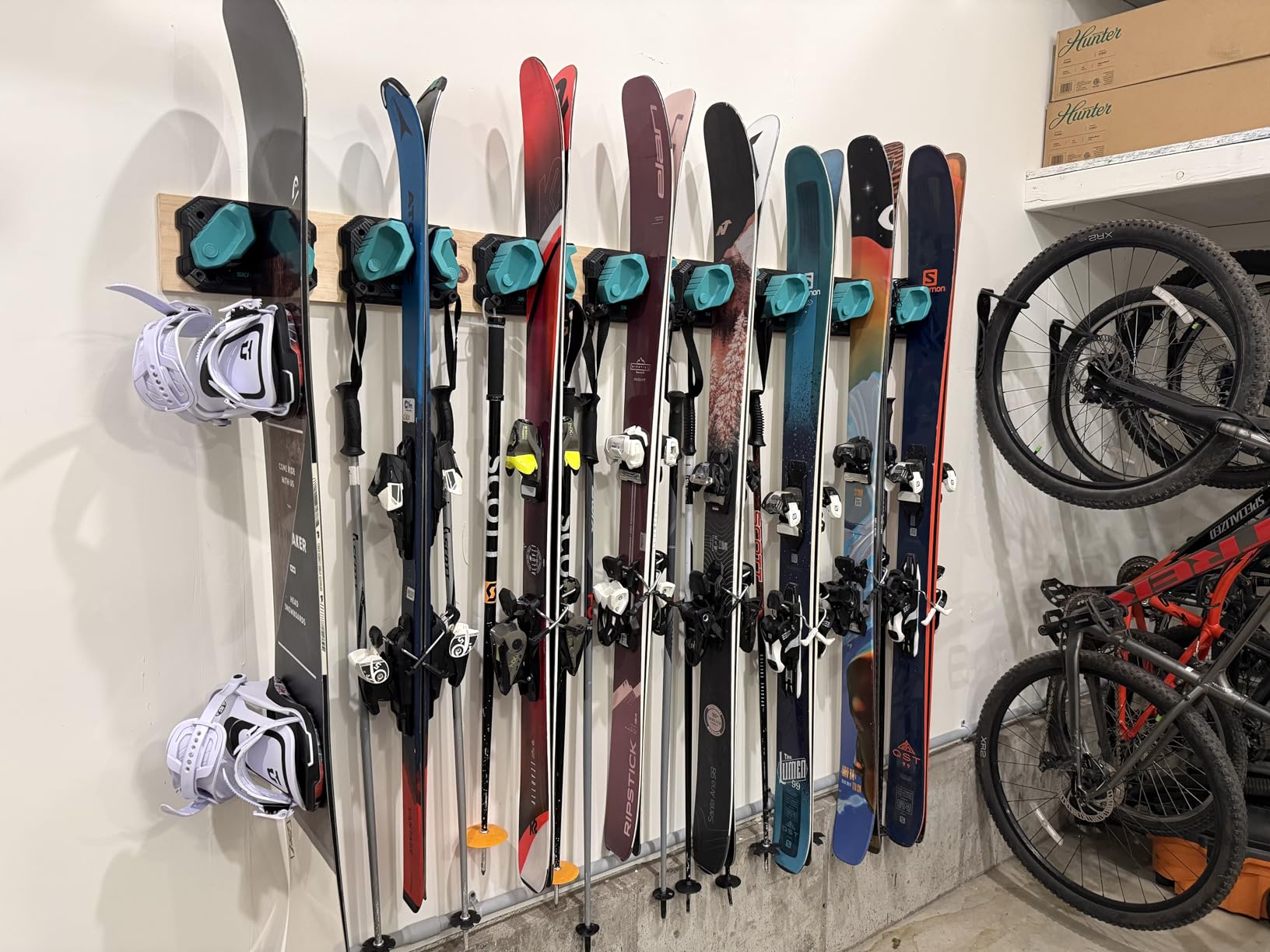 Ski & Snowboard Wall Rack for Garage Wall Fits Any Ski/board, Ski Wall Mount Holders Damage-Free Storage Rack, Garage Organization Space-Saving Winter Gear Organizer customer photo 2